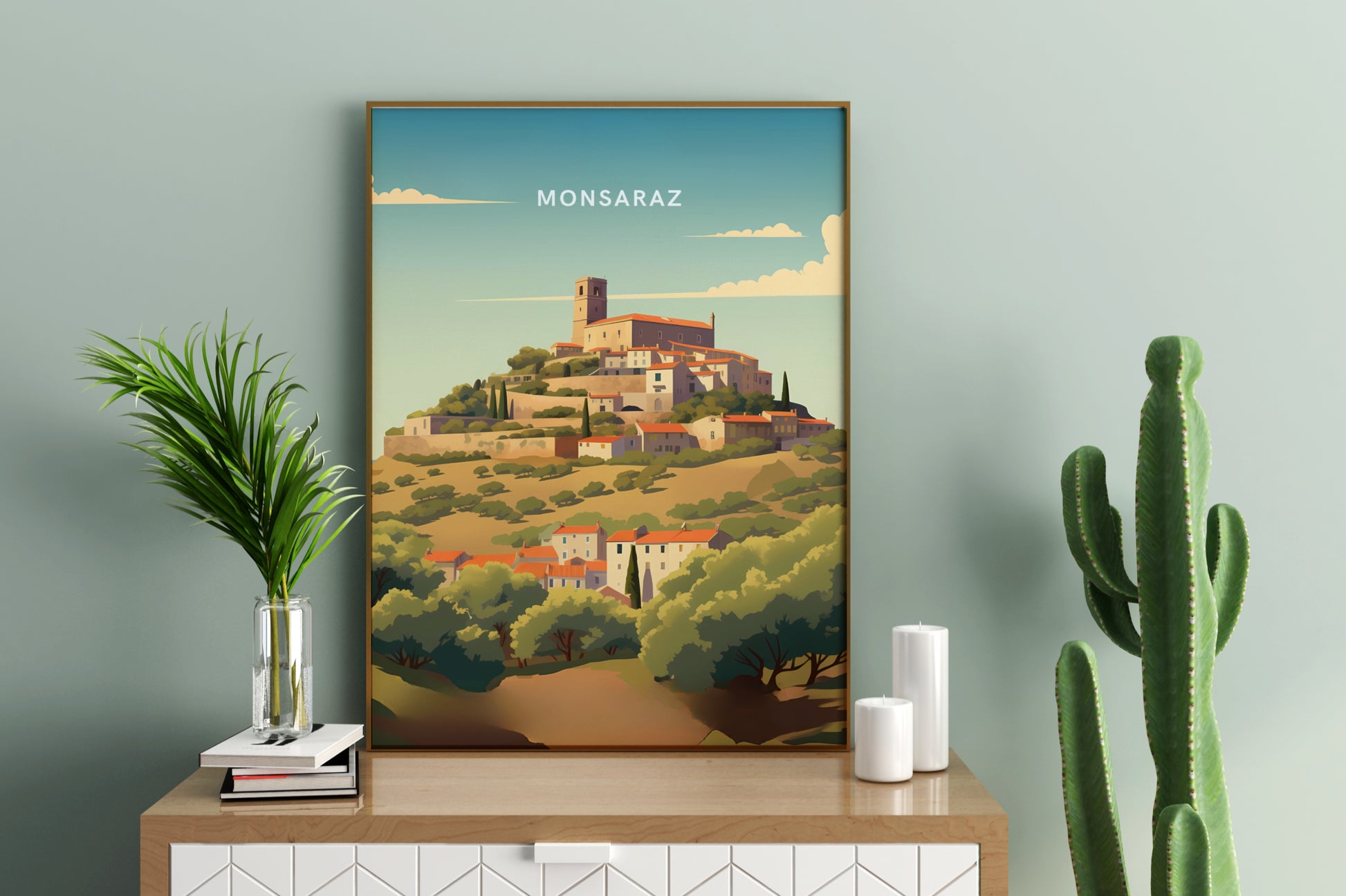 Monsaraz Portugal Travel Print Poster - Pitchers Design