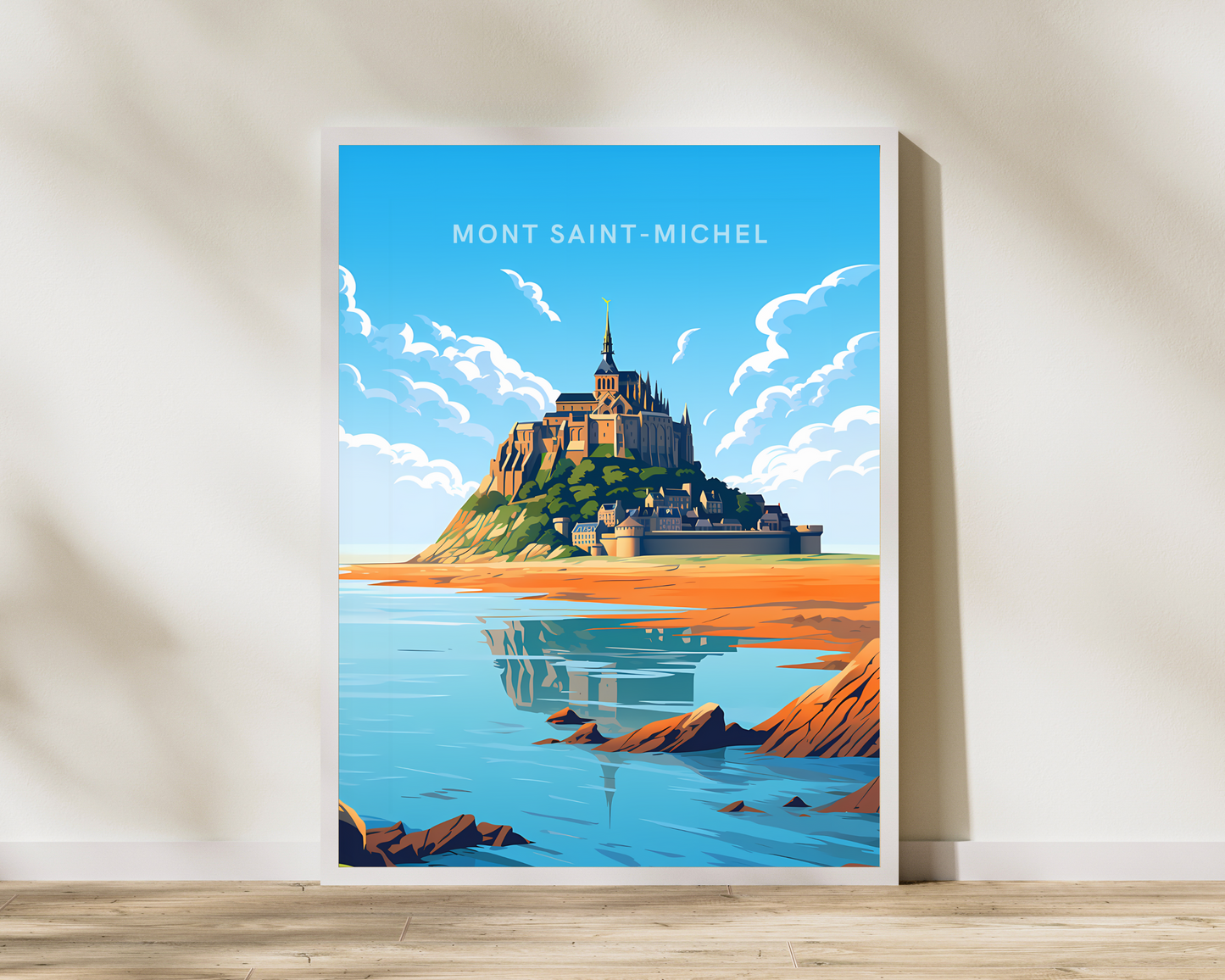 Mont Saint-Michel France Travel Poster Print - Pitchers Design