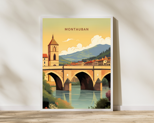 Montauban France Travel Poster Print - Pitchers Design