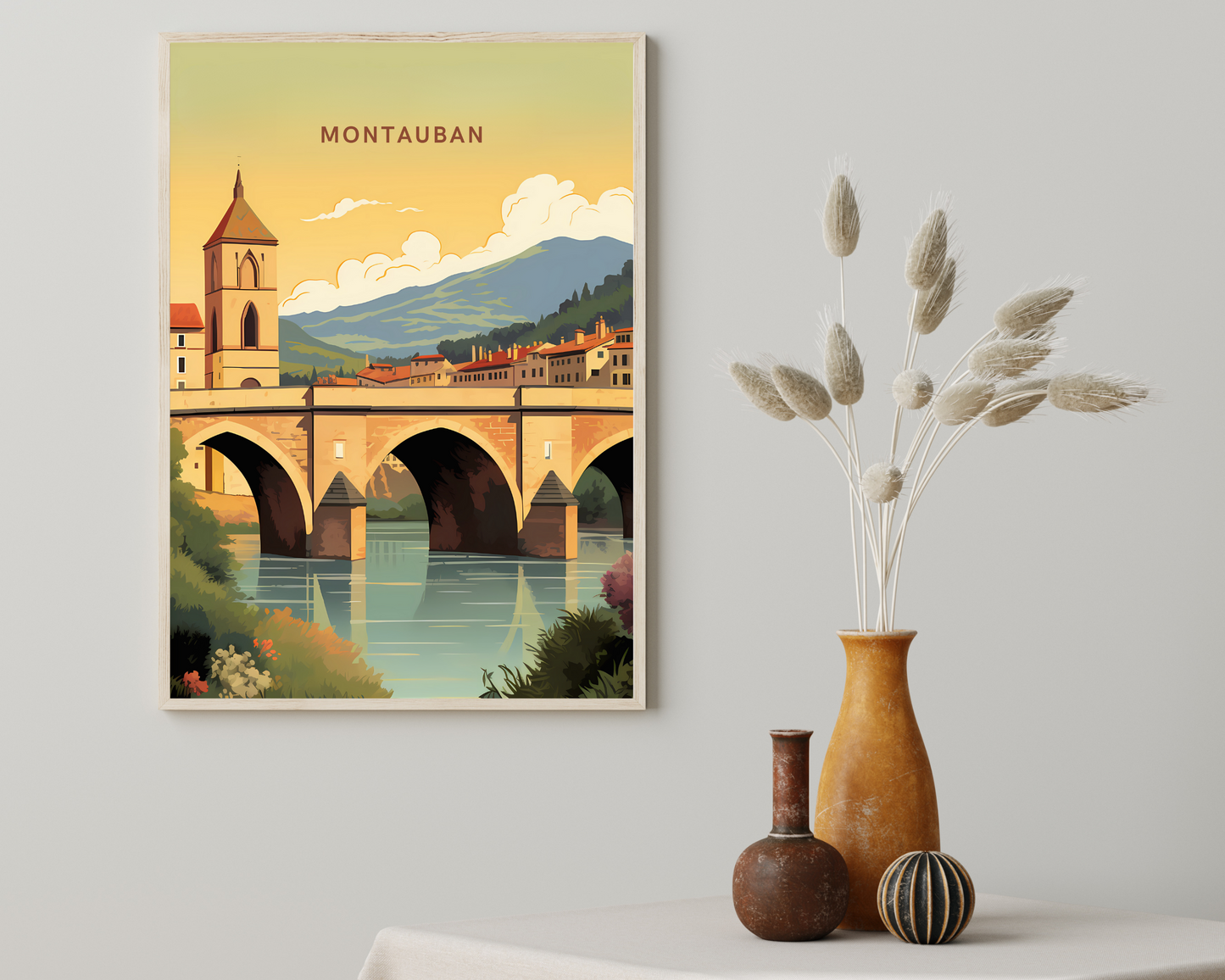 Montauban France Travel Poster Print - Pitchers Design