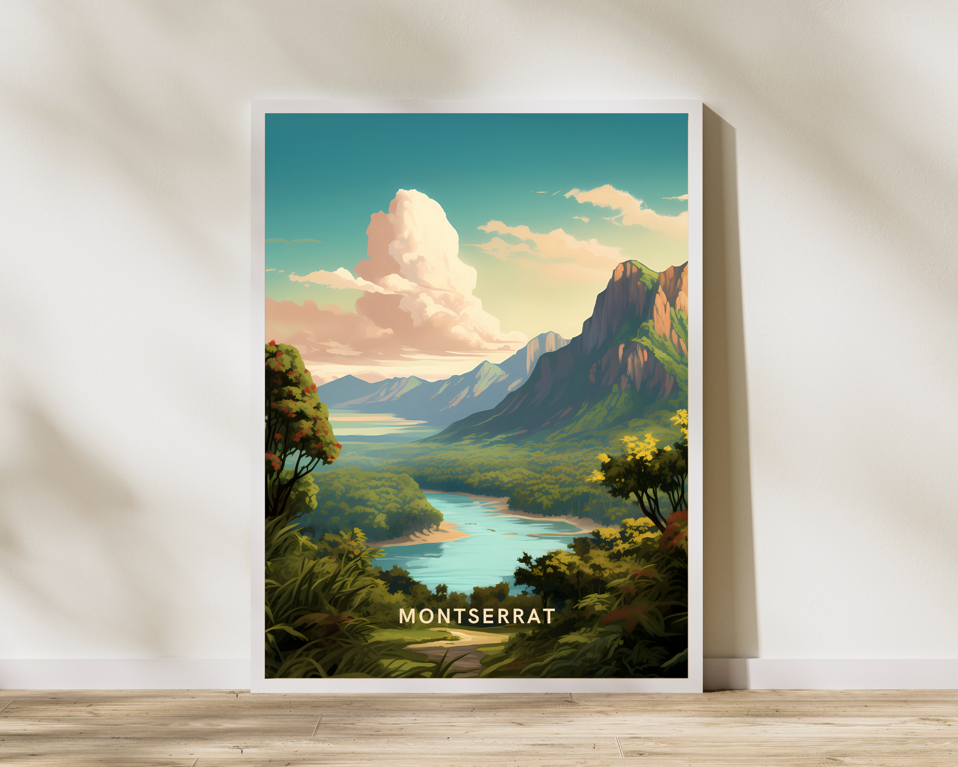 Montserrat Caribbean Travel Poster Print - Pitchers Design