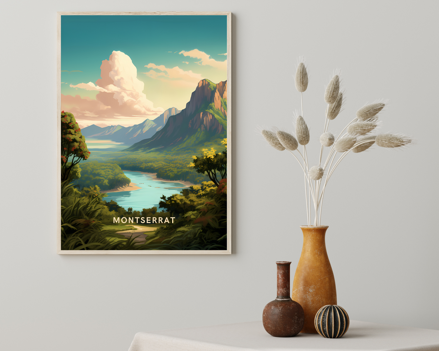 Montserrat Caribbean Travel Poster Print - Pitchers Design