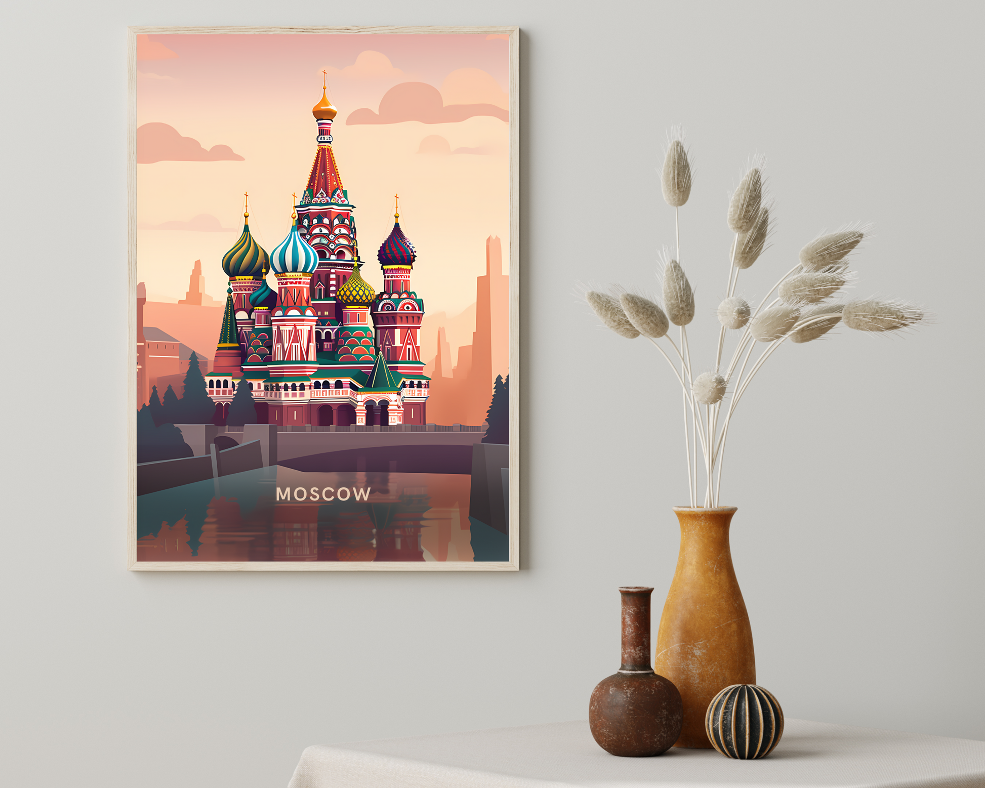 Moscow Kremlin Russia Travel Poster Print - Pitchers Design