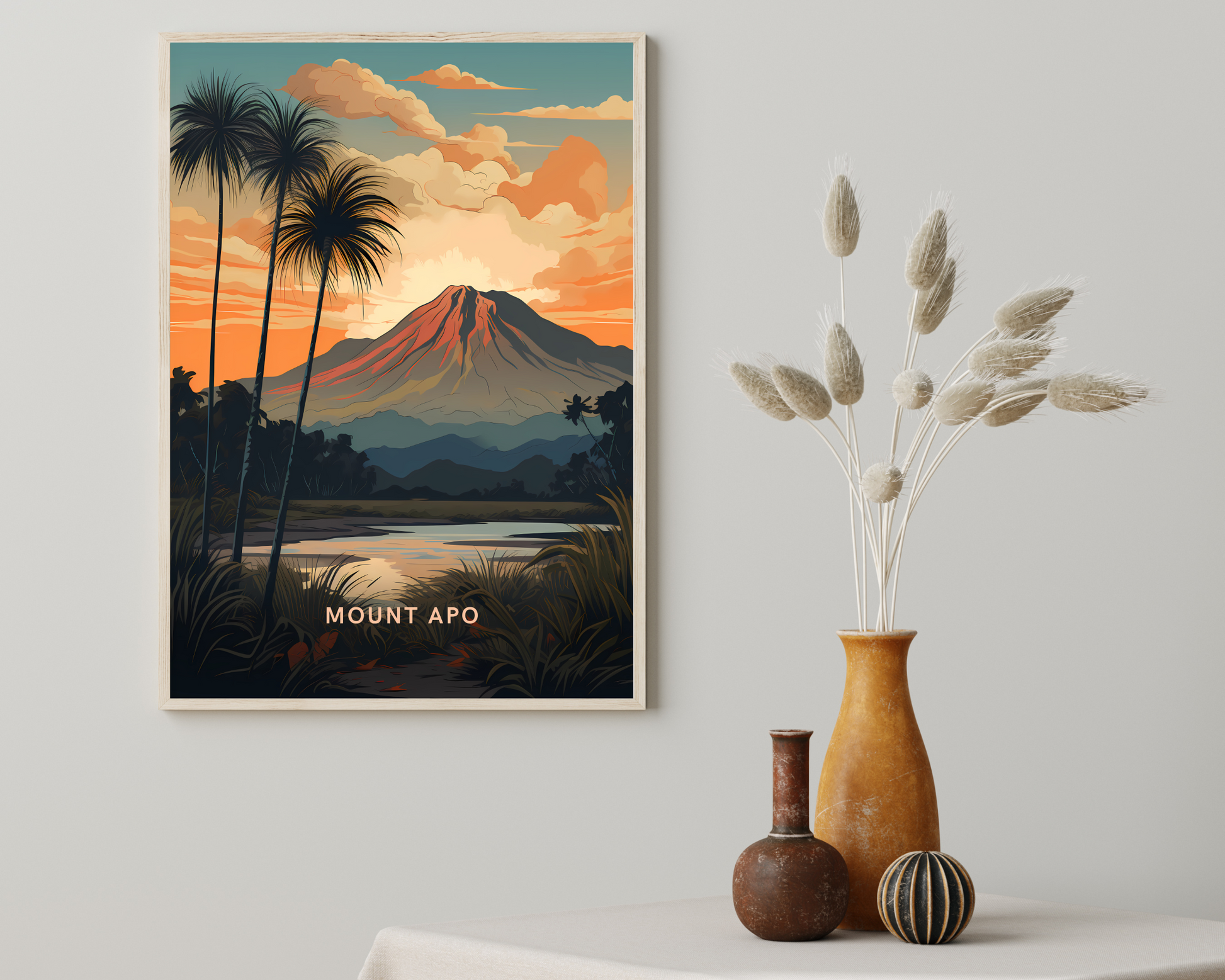 Mount Apo Philippines Travel Poster Print - Pitchers Design