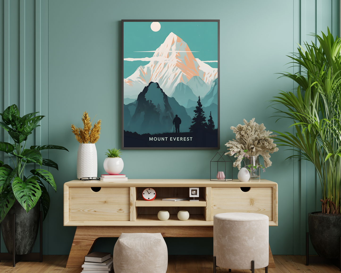 Mount Everest Nepal Travel Poster Print - Pitchers Design