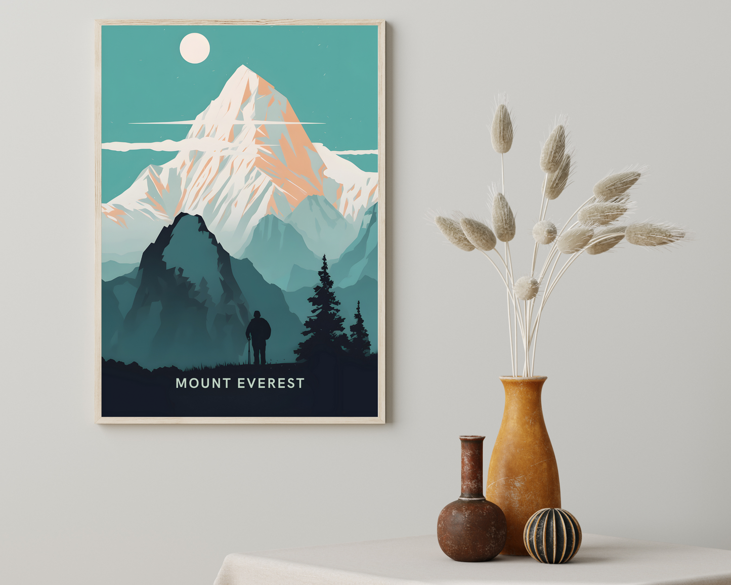 Mount Everest Nepal Travel Poster Print - Pitchers Design