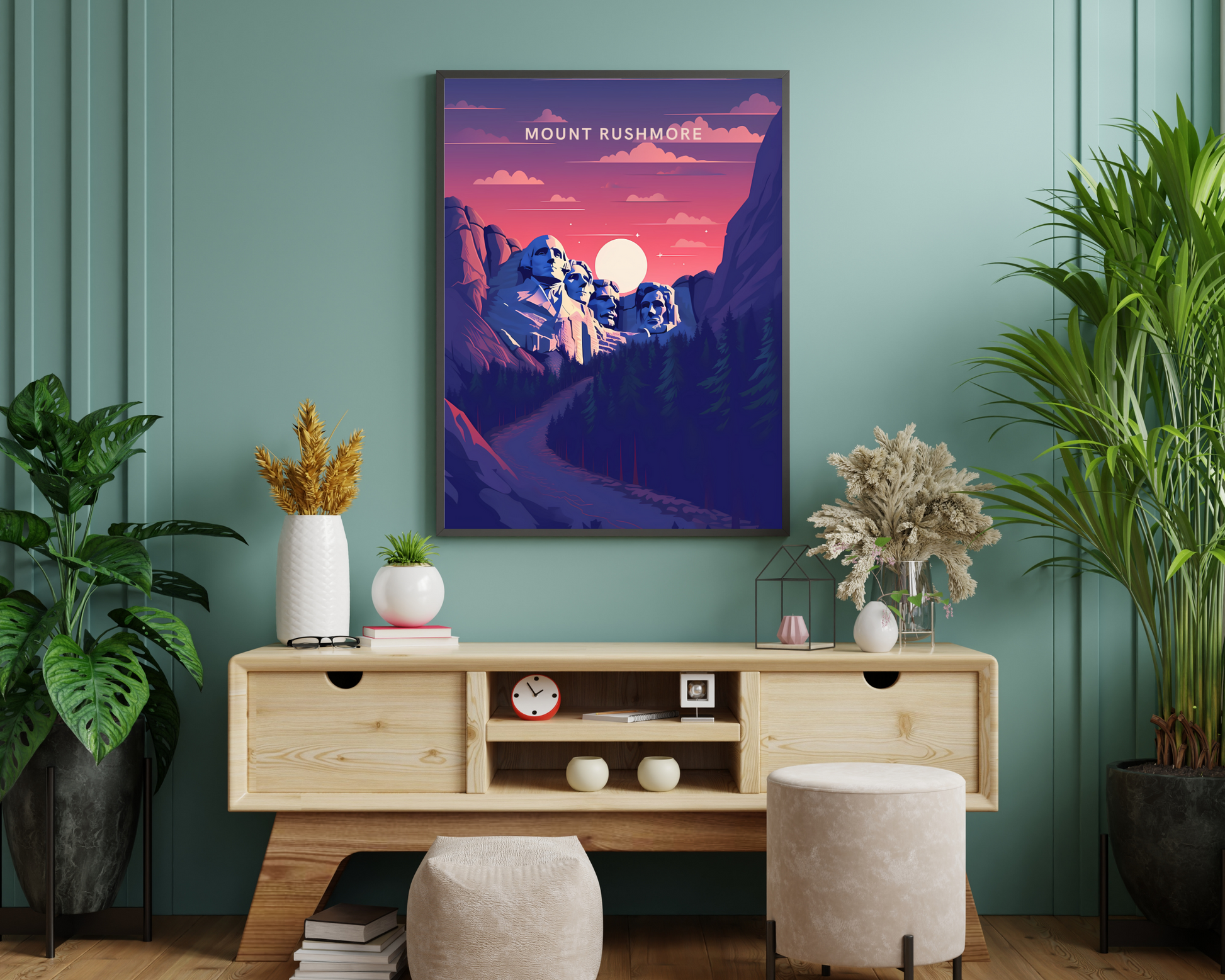 Mount Rushmore USA Travel Poster Print - Pitchers Design