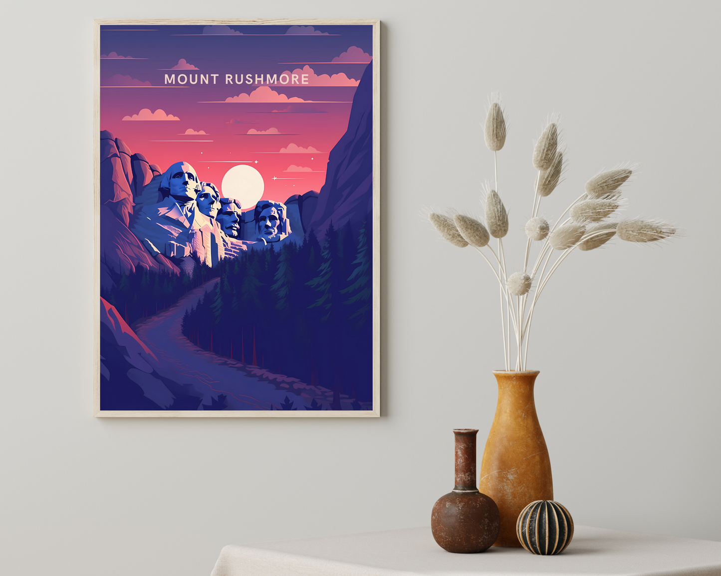 Mount Rushmore USA Travel Poster Print - Pitchers Design