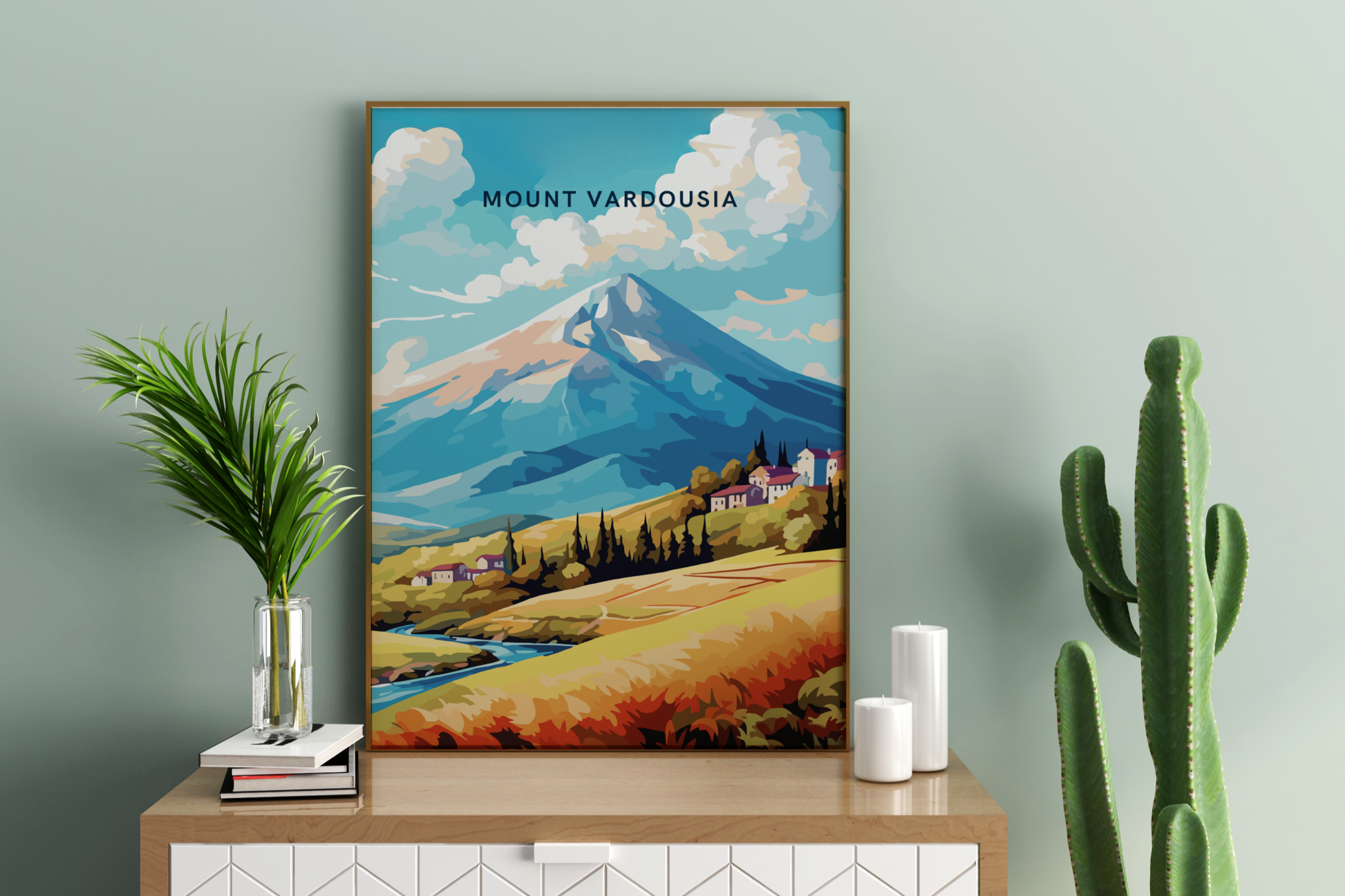 Mount Vardousia Greece Travel Print Poster - Pitchers Design