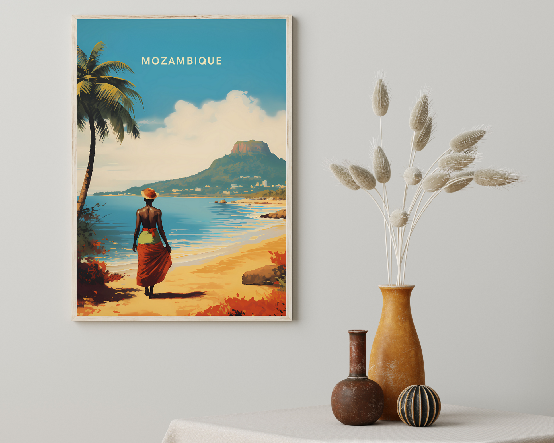 Mozambique Africa Travel Poster Print - Pitchers Design