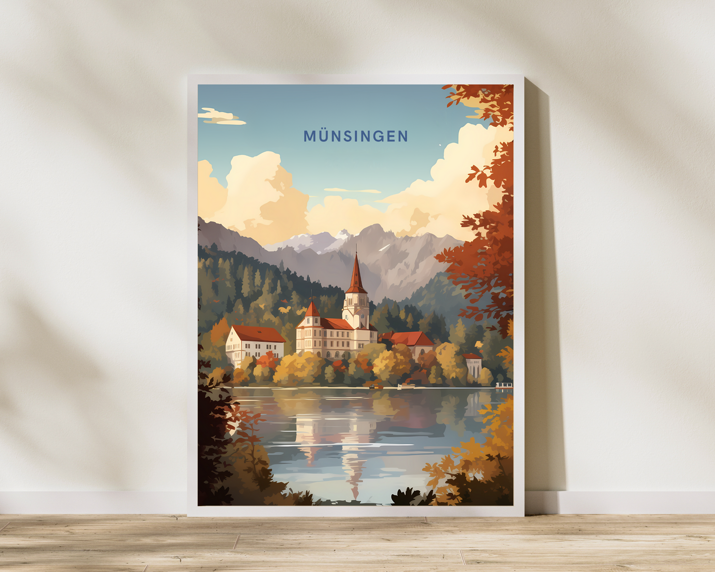 Münsingen Switzerland Travel Poster Print - Pitchers Design