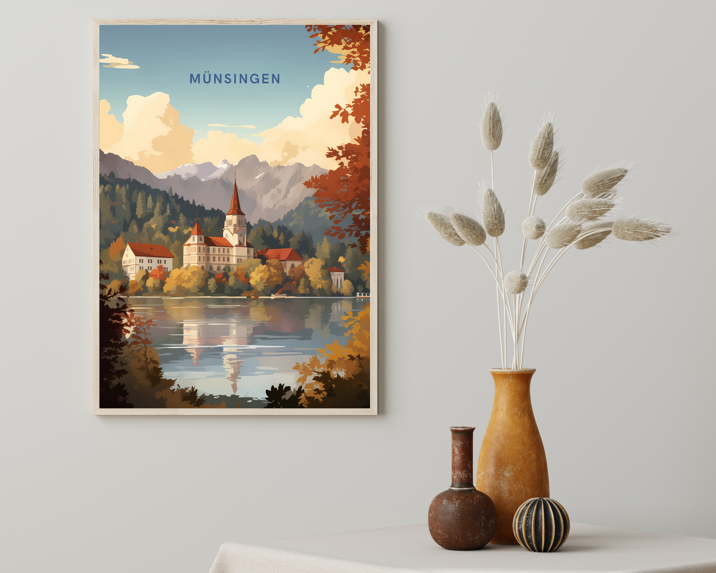 Münsingen Switzerland Travel Poster Print - Pitchers Design