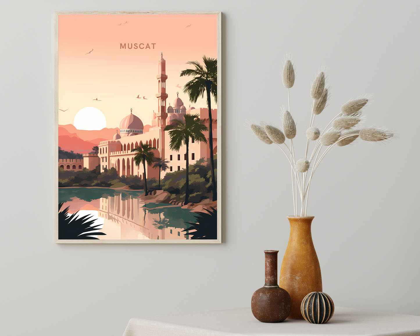 Muscat Oman Travel Poster Print - Pitchers Design