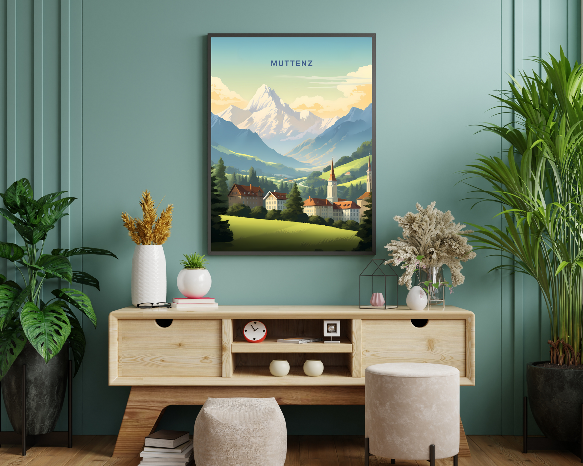 Muttenz Switzerland Travel Poster Print - Pitchers Design