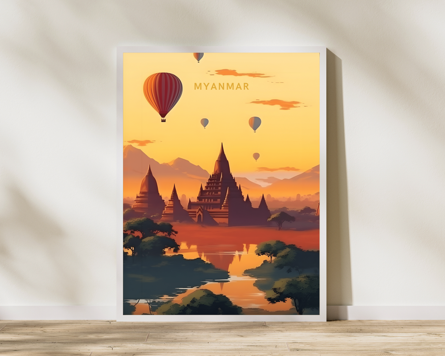 Myanmar Travel Poster Print - Pitchers Design