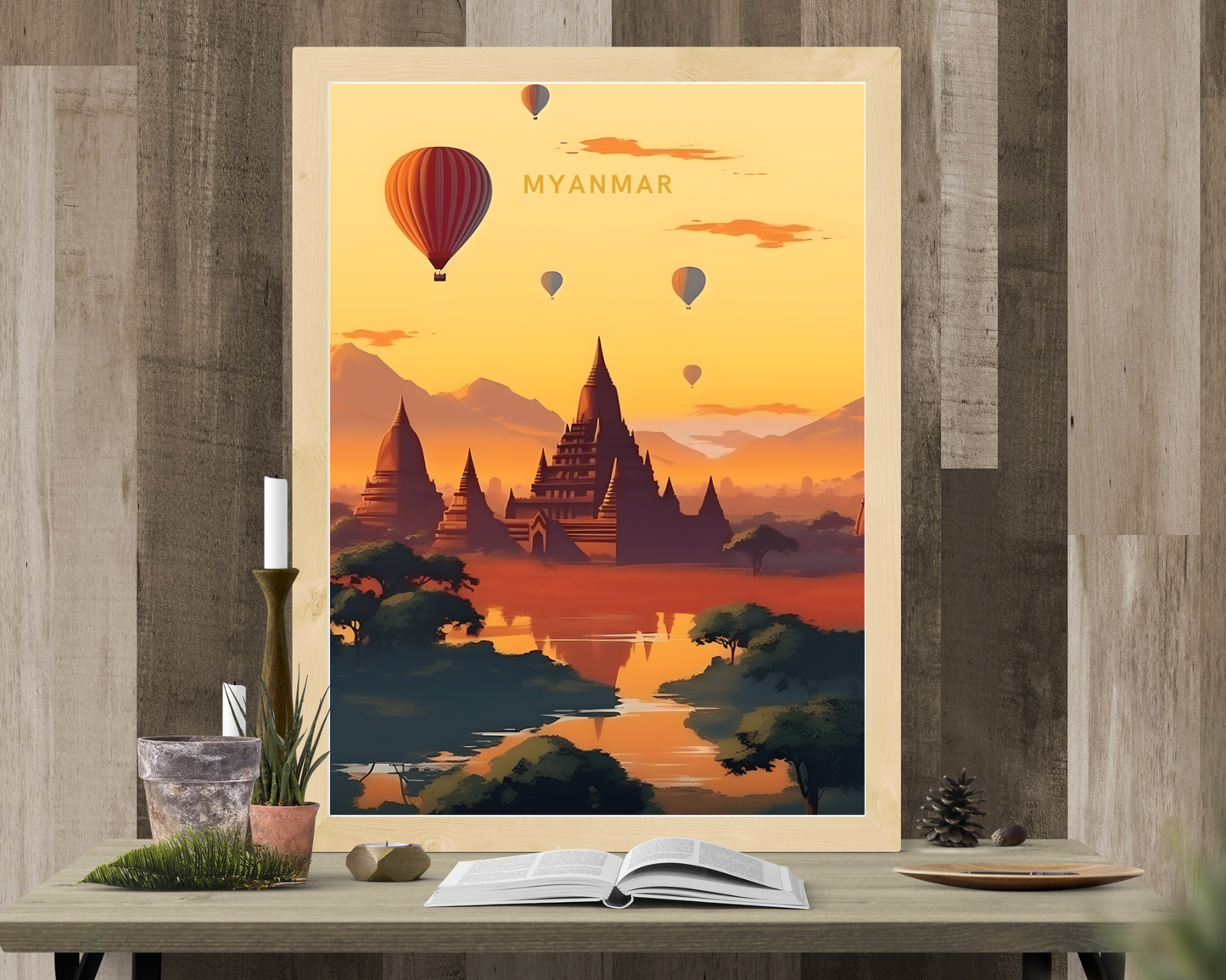 Myanmar Travel Poster Print - Pitchers Design