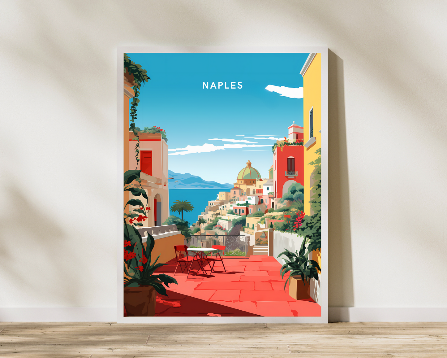 Naples Italy Travel Poster Print - Pitchers Design