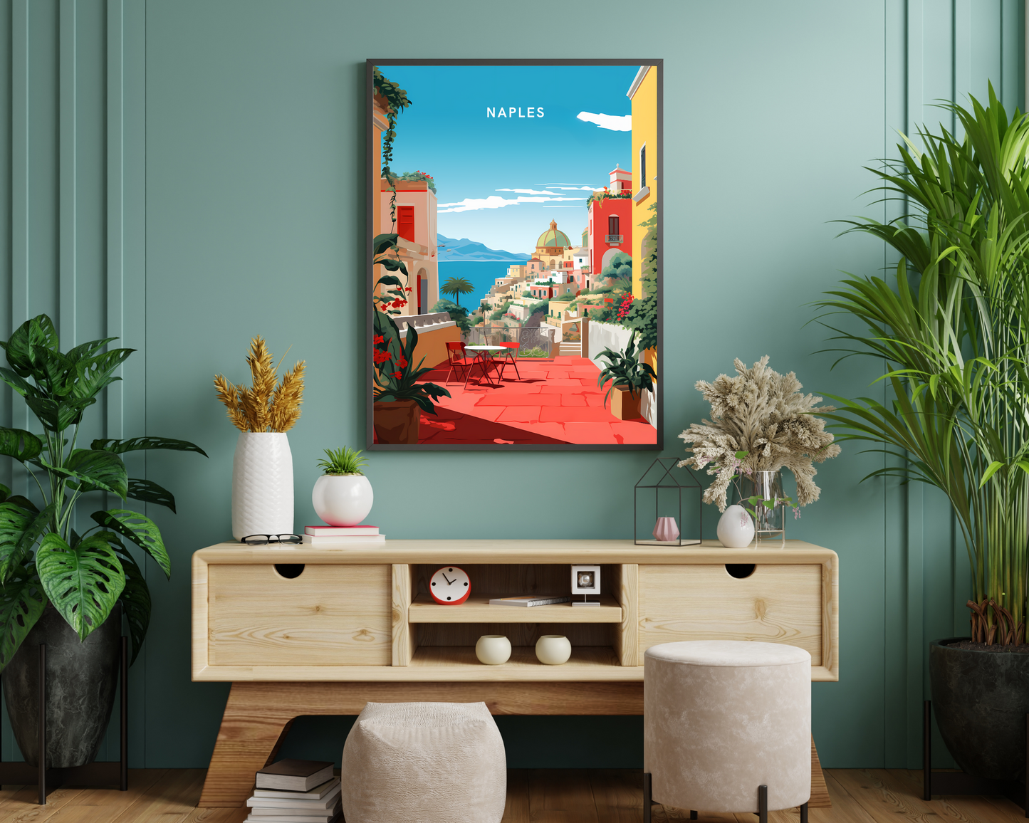 Naples Italy Travel Poster Print - Pitchers Design