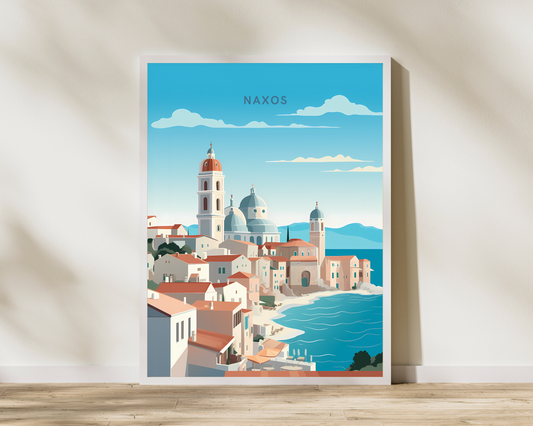 Naxos Greece Travel Poster Print - Pitchers Design