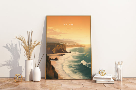 Nazaré Portugal Travel Print Poster - Pitchers Design