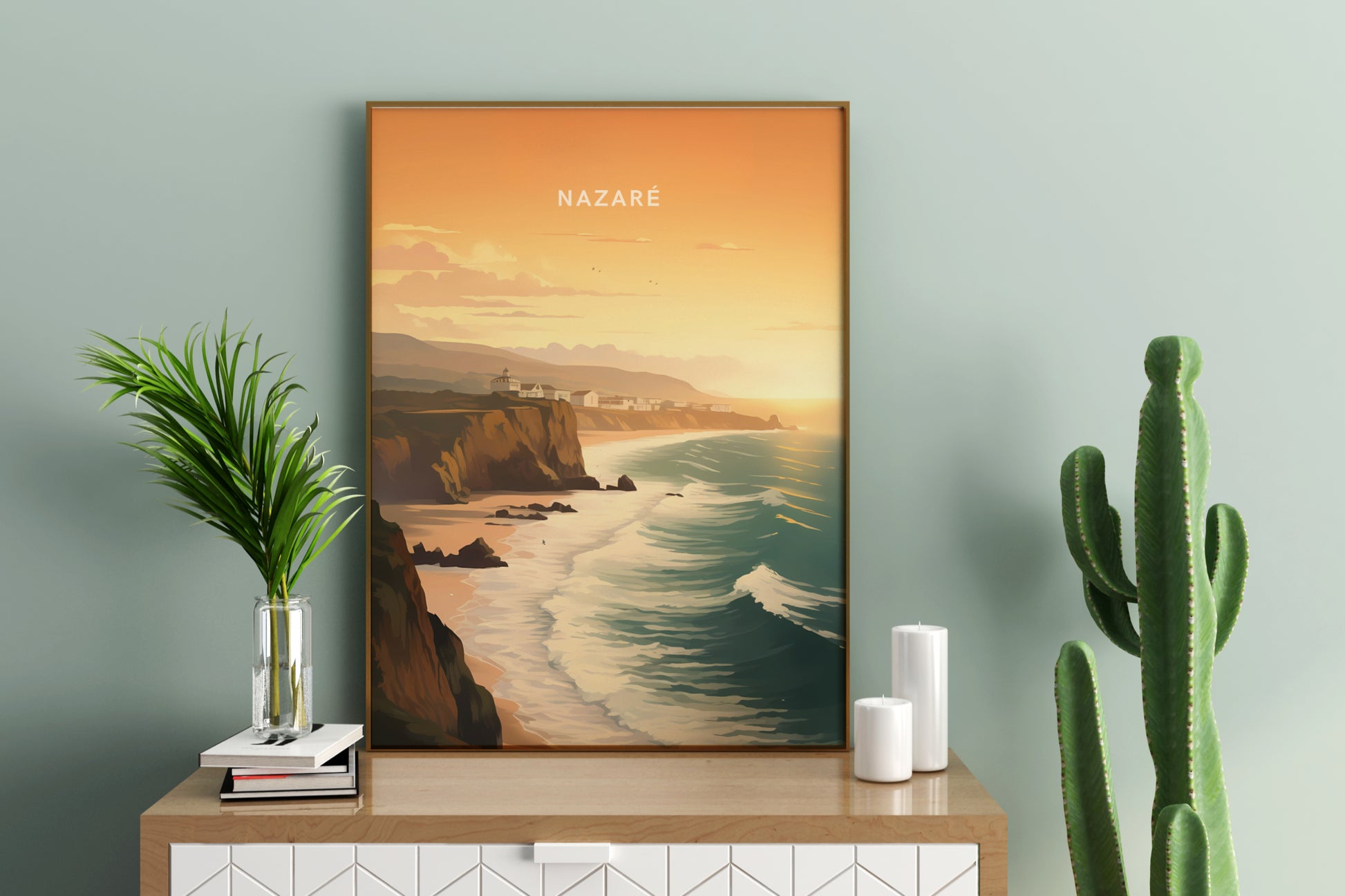 Nazaré Portugal Travel Print Poster - Pitchers Design