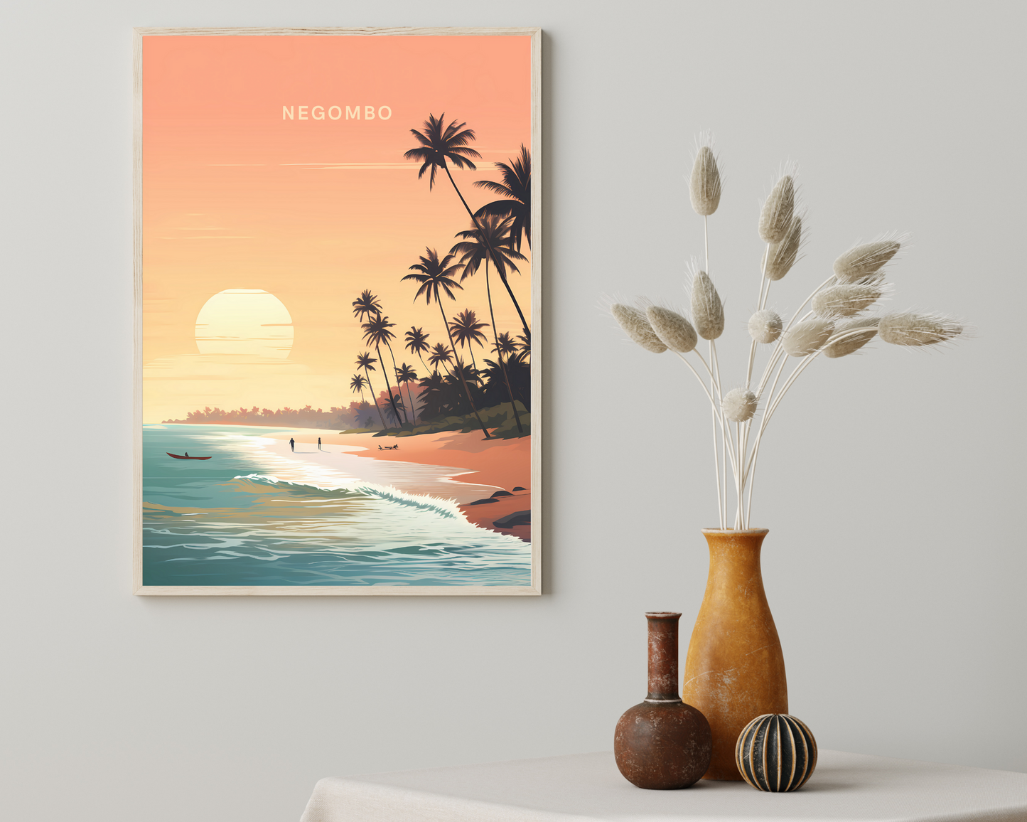 Negombo Sri Lanka Travel Poster Print - Pitchers Design