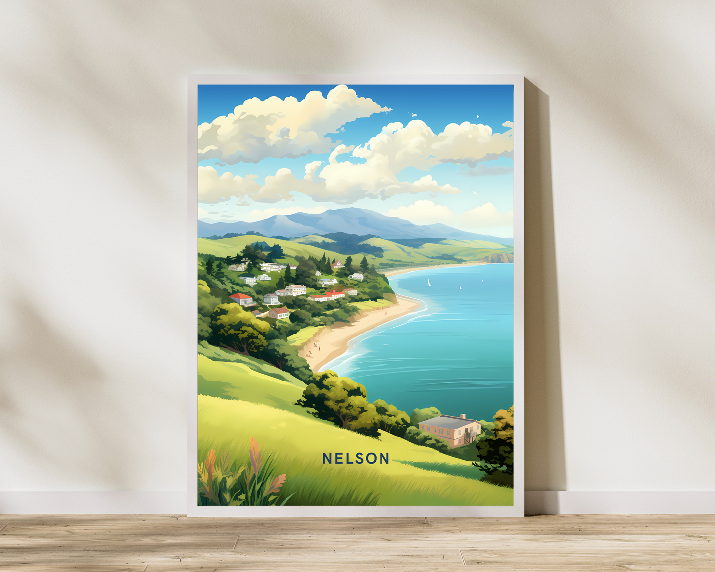 Nelson New Zealand Travel Poster Print - Pitchers Design