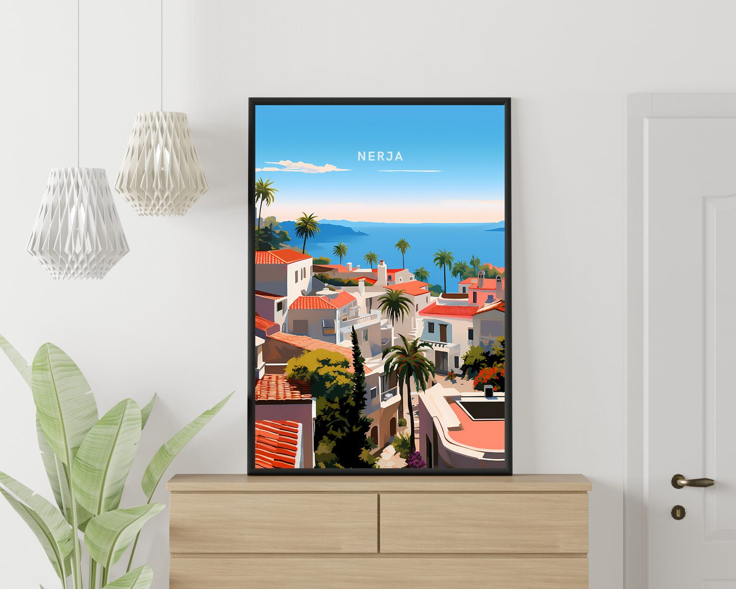 Nerja Spain Travel Poster Print - Pitchers Design