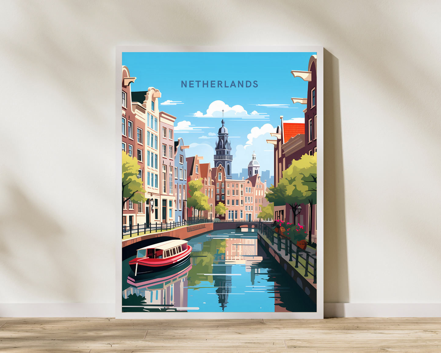 Netherlands Canal Travel Poster Print - Pitchers Design