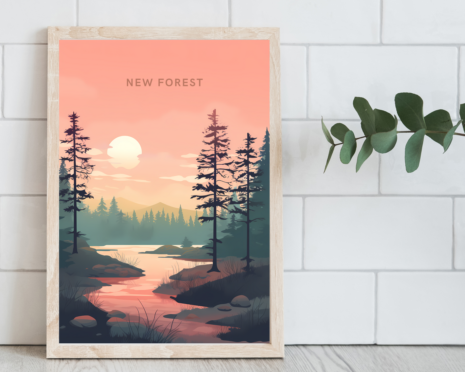 New Forest England Travel Poster Print - Pitchers Design