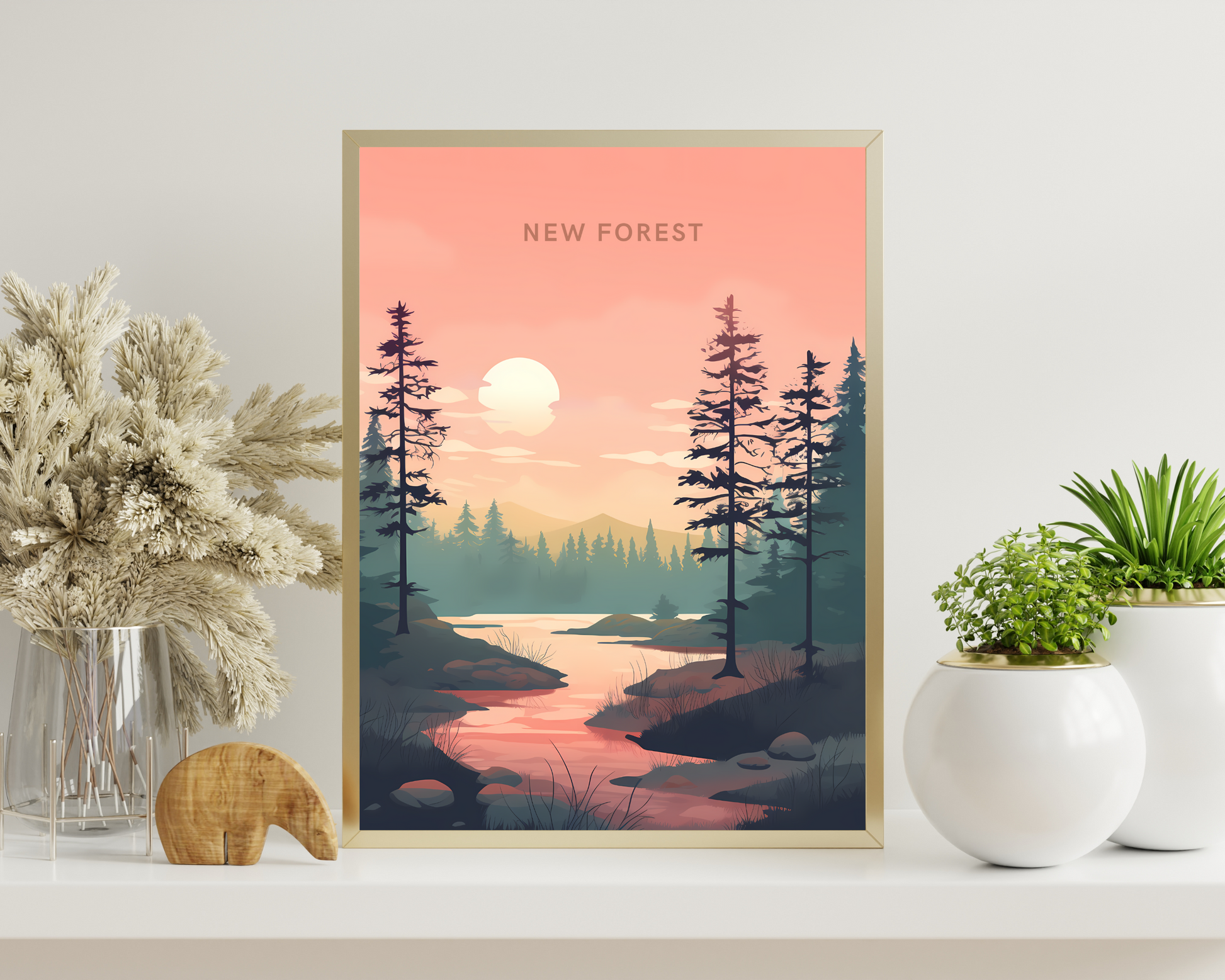 New Forest England Travel Poster Print - Pitchers Design