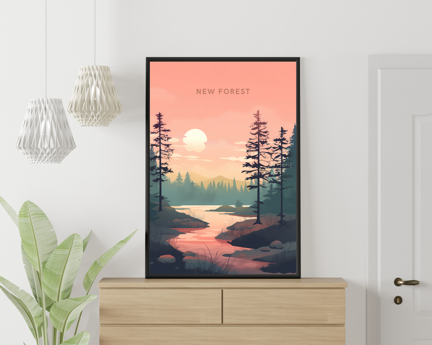 New Forest England Travel Poster Print - Pitchers Design