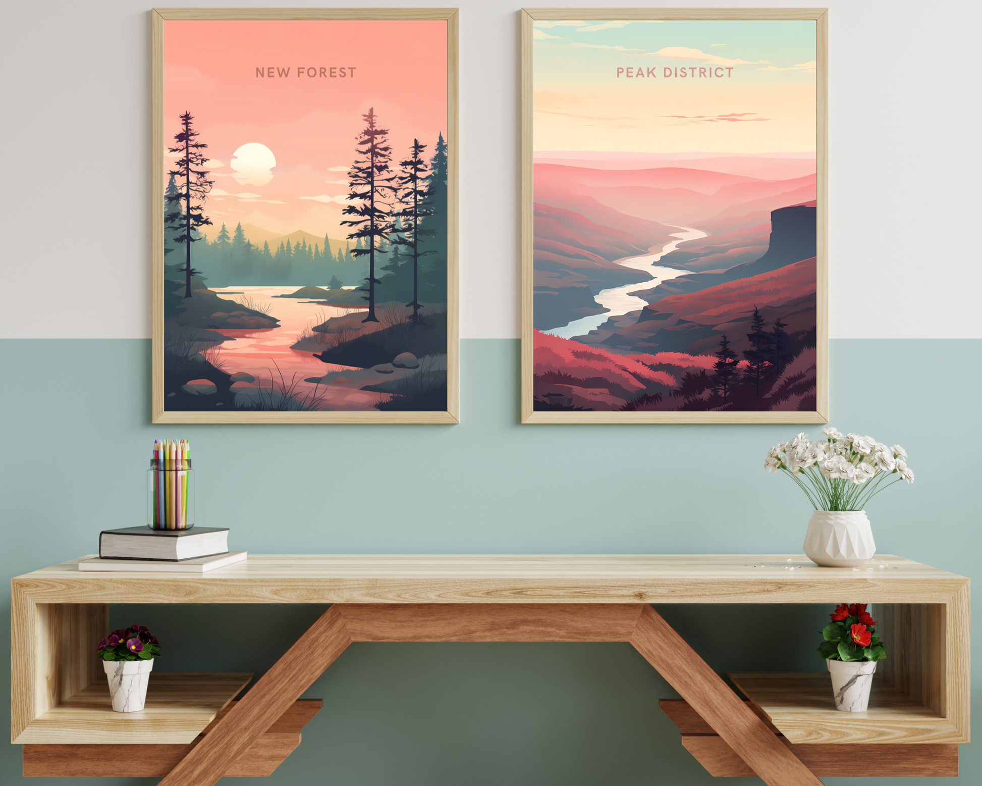 New Forest England Travel Poster Print - Pitchers Design