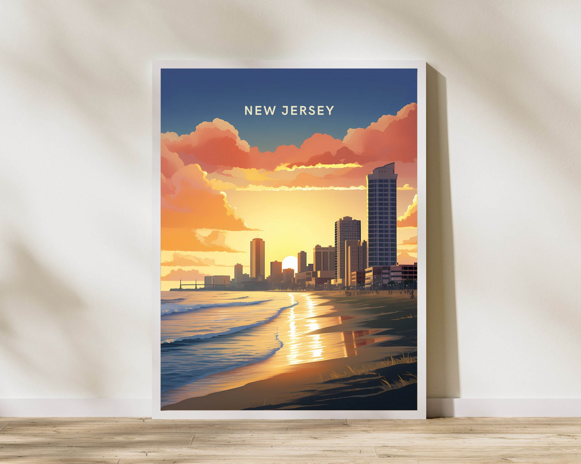 New Jersey USA Jersey Shore Travel Poster Print - Pitchers Design