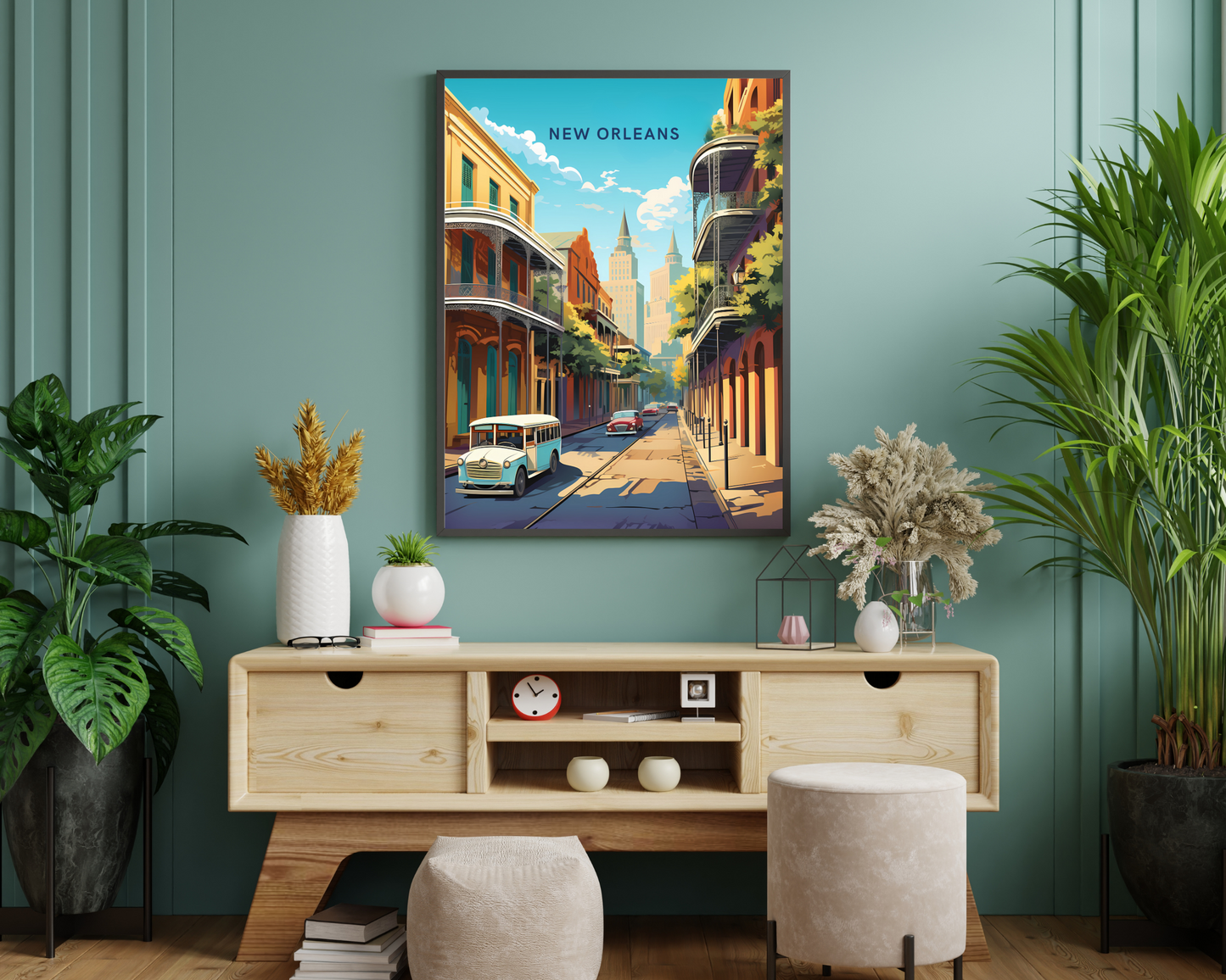 New Orleans Louisiana USA Travel Poster Print - Pitchers Design