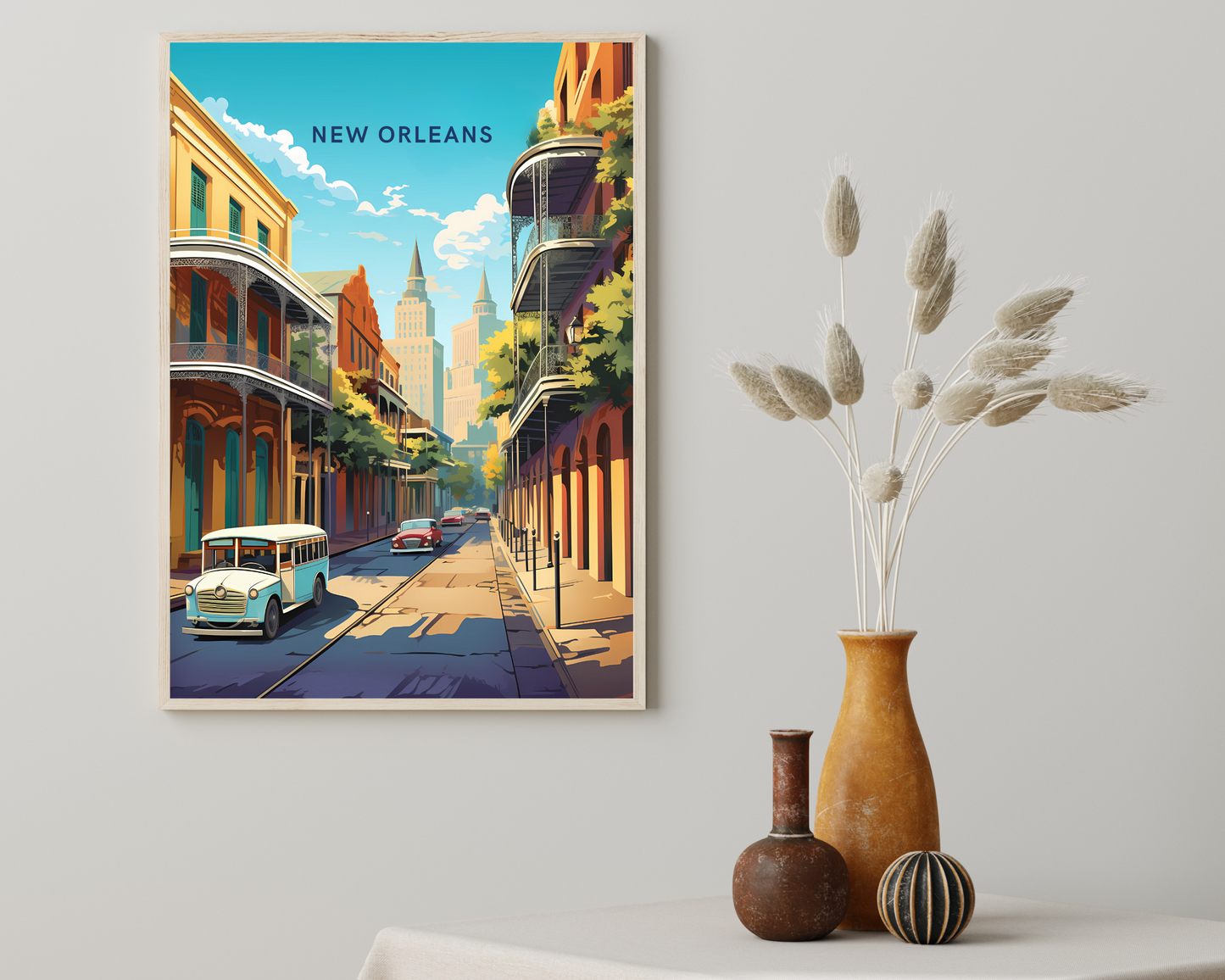 New Orleans Louisiana USA Travel Poster Print - Pitchers Design