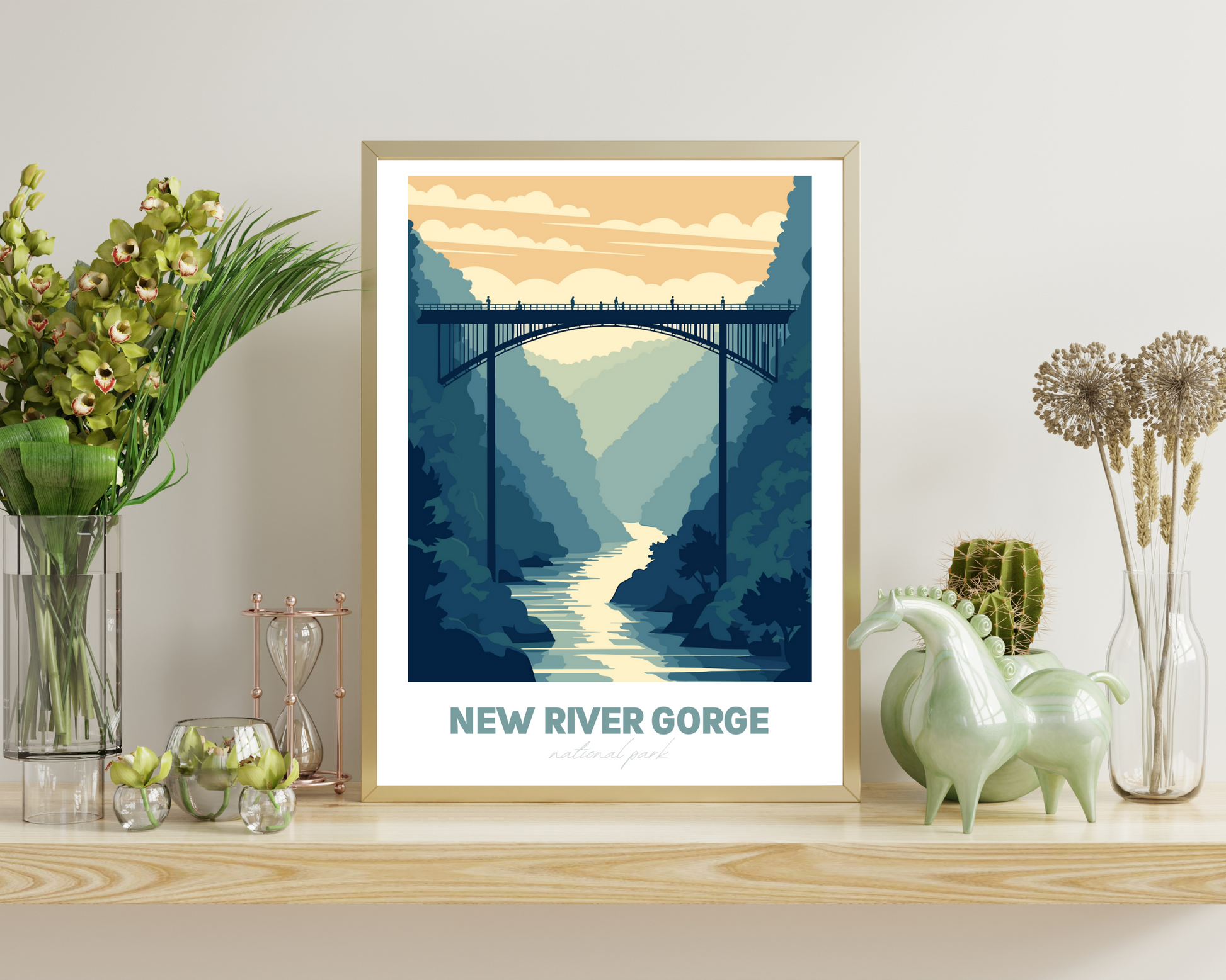 New River Gorge National Park Travel Poster Print - Pitchers Design