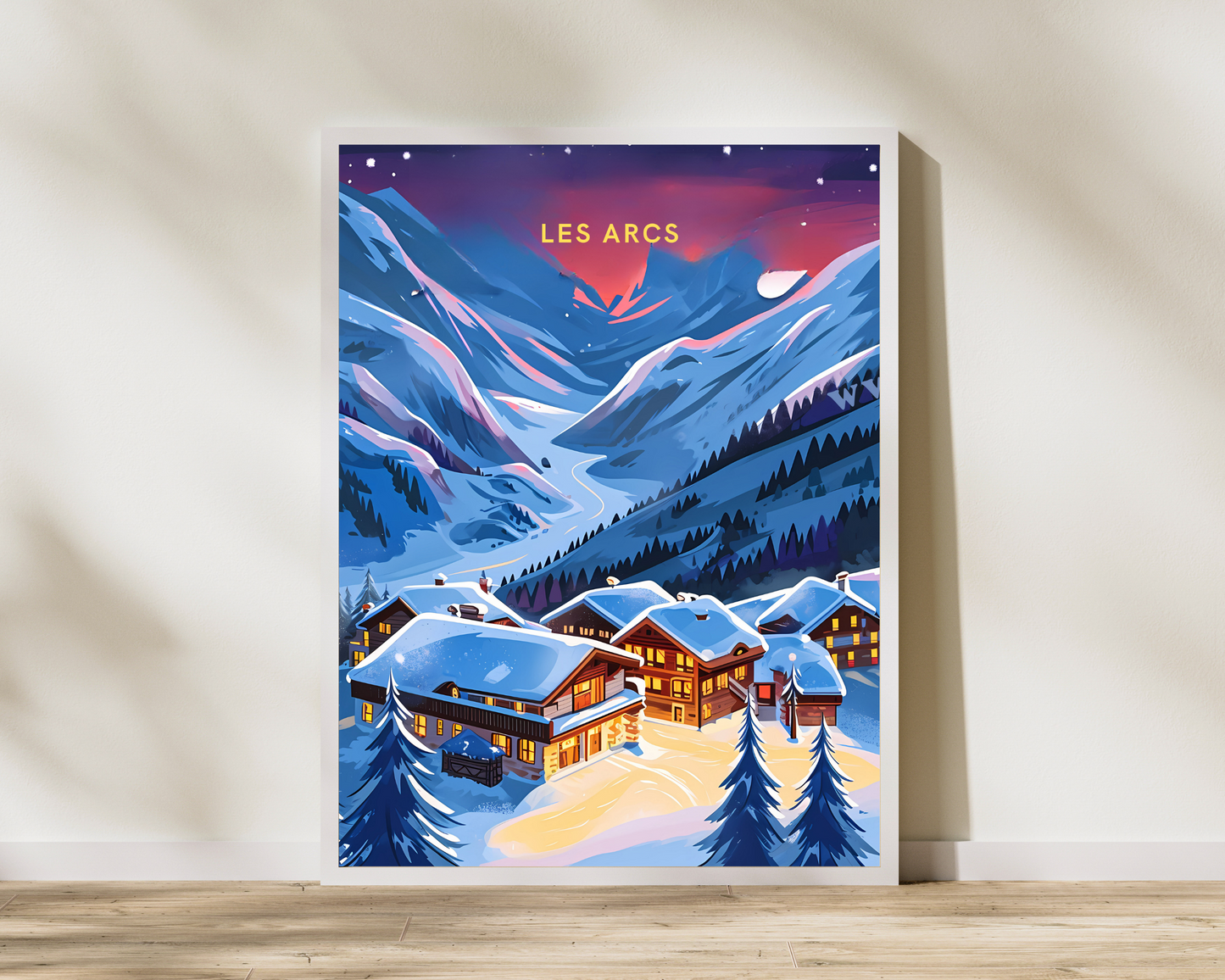 Les Arcs Ski Alpine Travel Poster Print - Pitchers Design