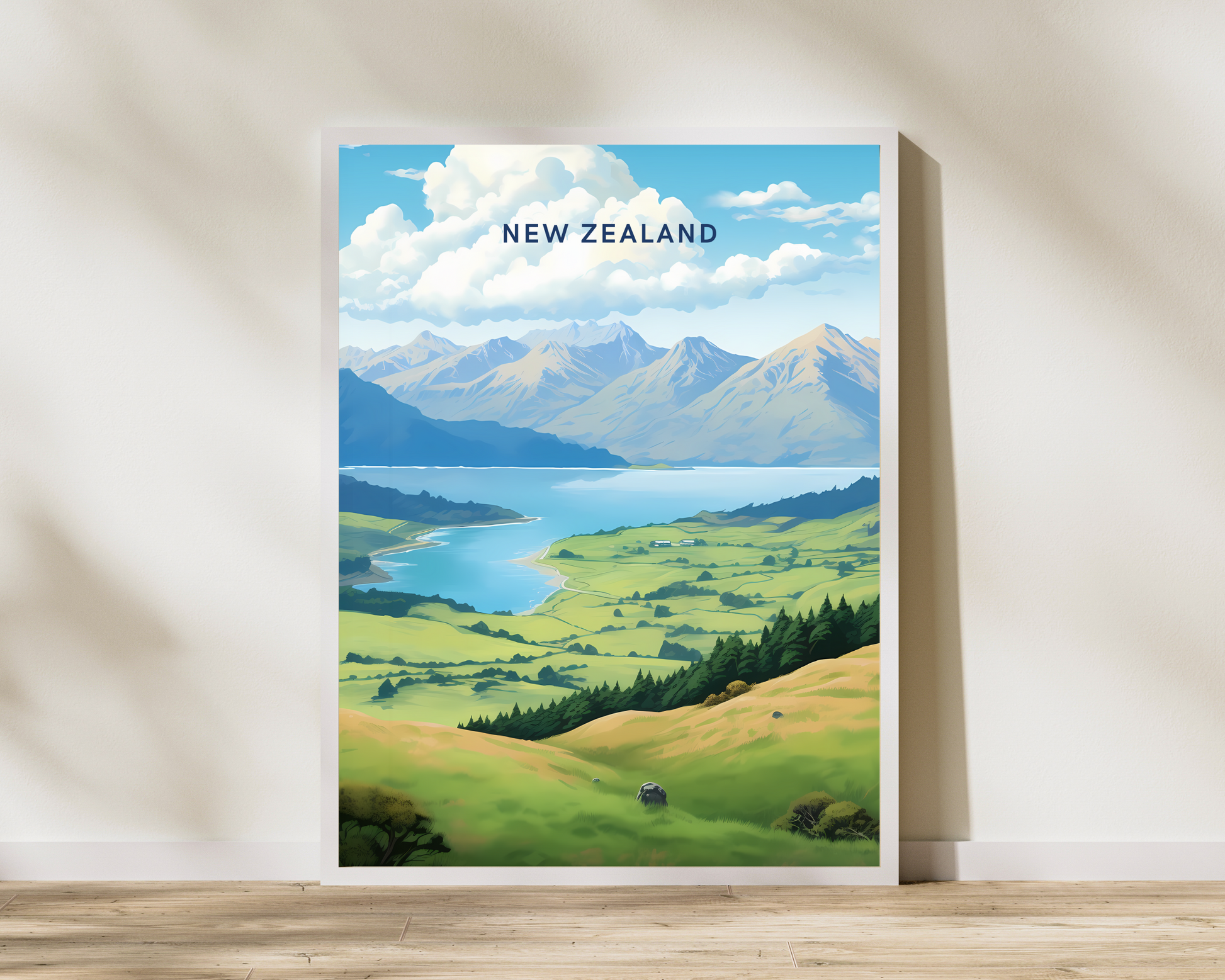 New Zealand Travel Poster Print - Pitchers Design