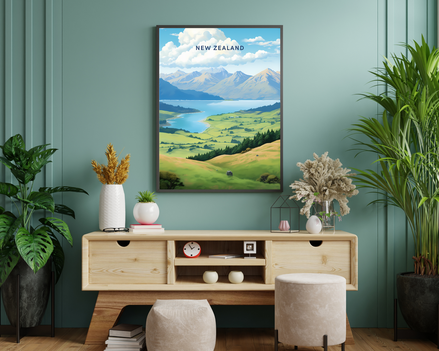 New Zealand Travel Poster Print - Pitchers Design