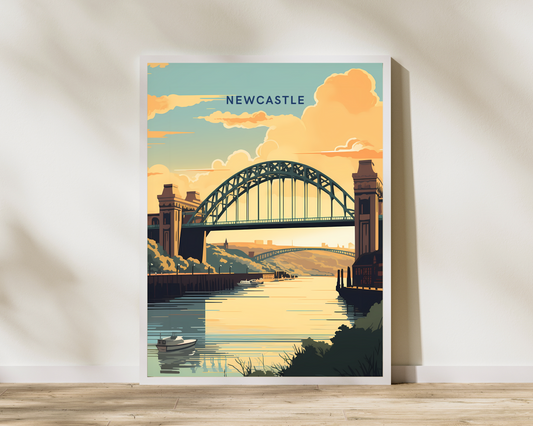 Newcastle England Travel Poster Print - Pitchers Design