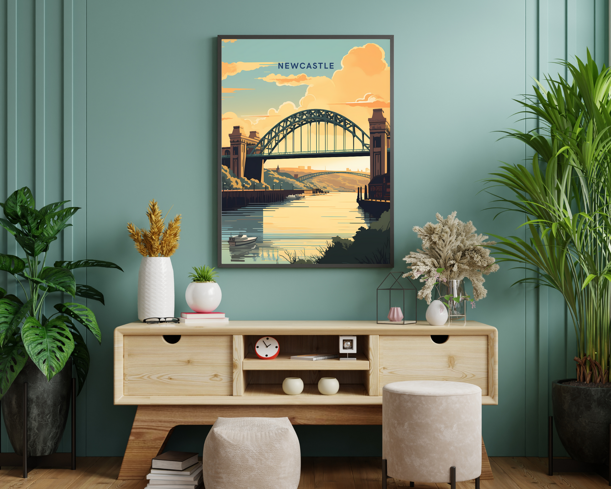 Newcastle England Travel Poster Print - Pitchers Design