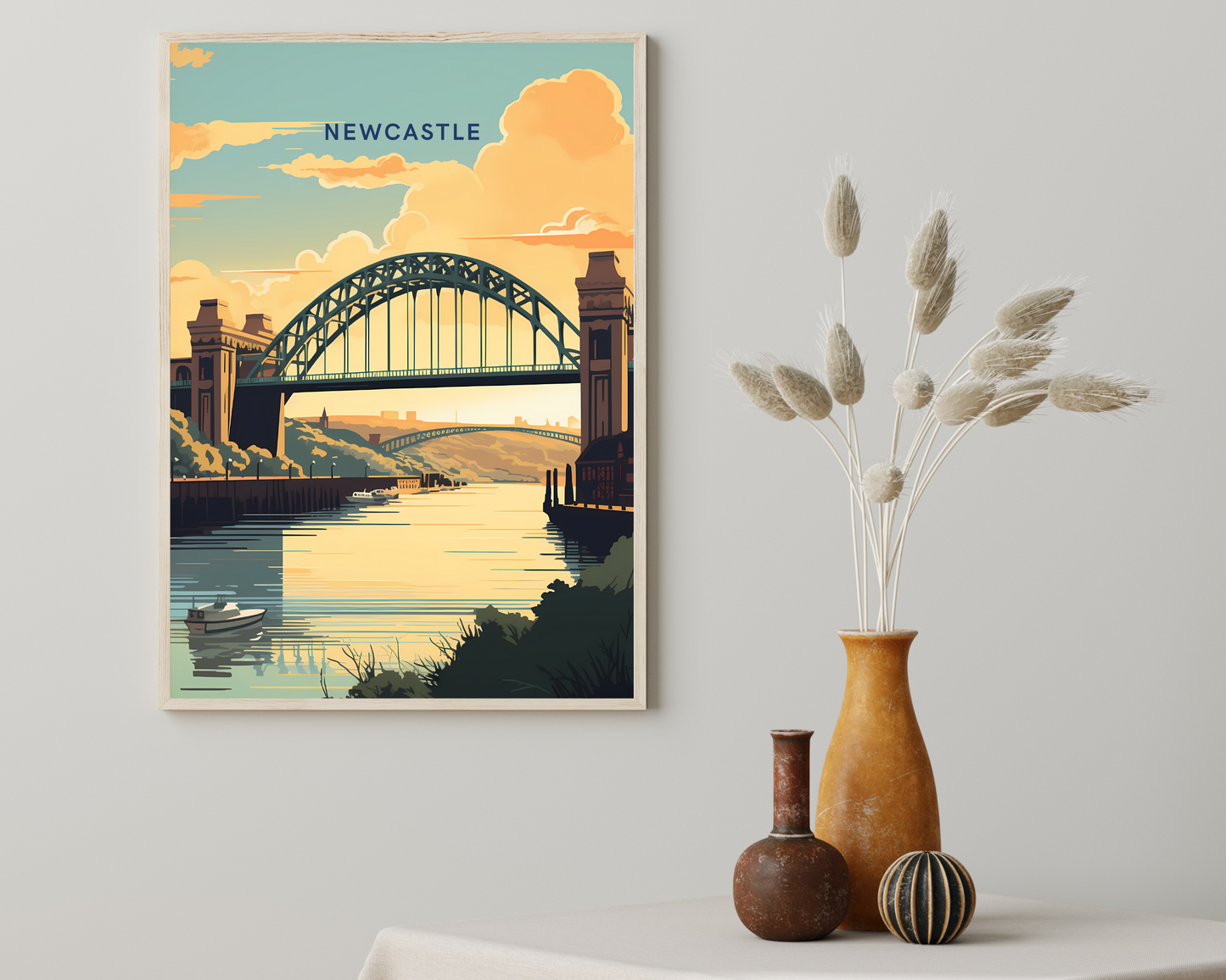 Newcastle England Travel Poster Print - Pitchers Design