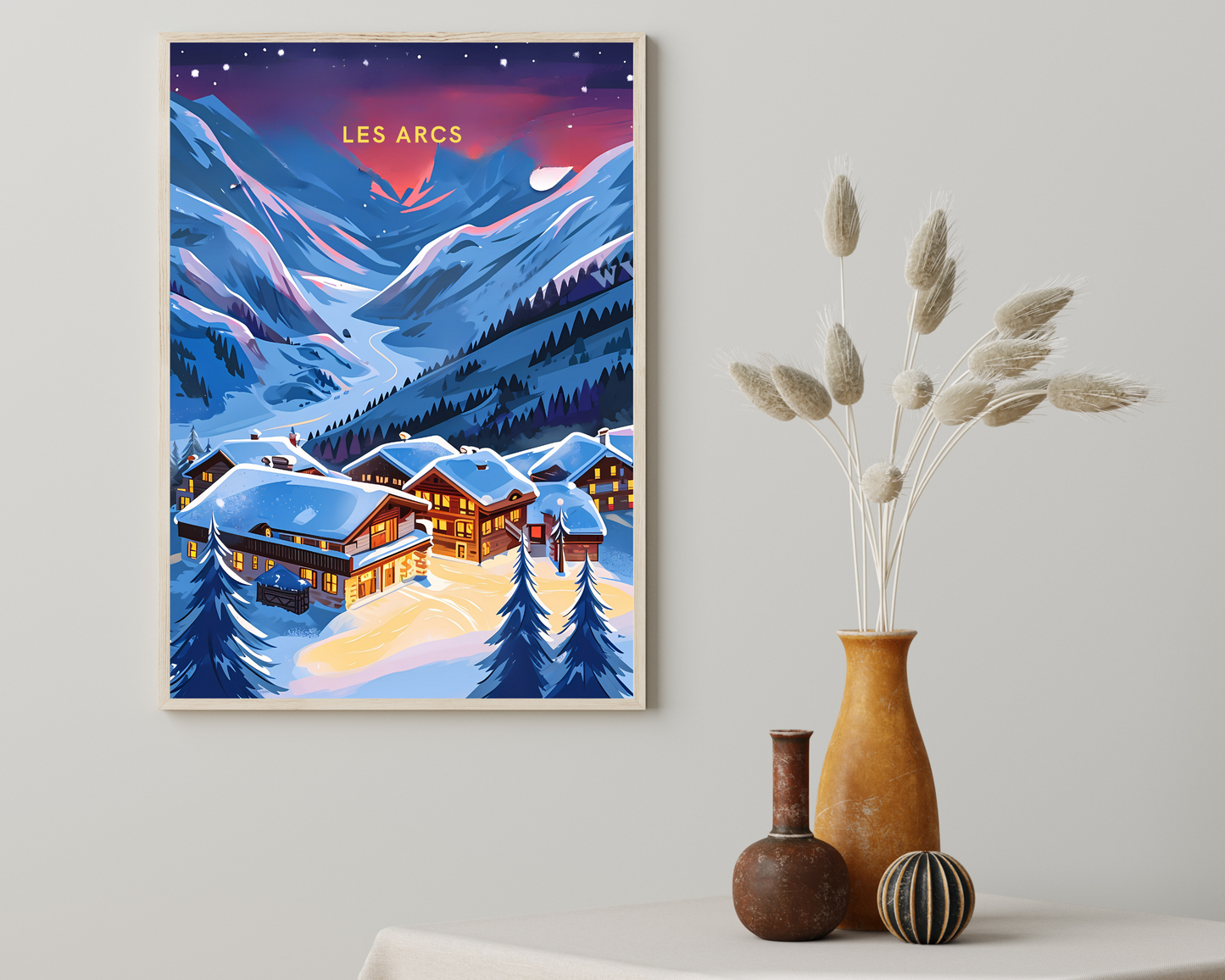 Les Arcs Ski Alpine Travel Poster Print - Pitchers Design