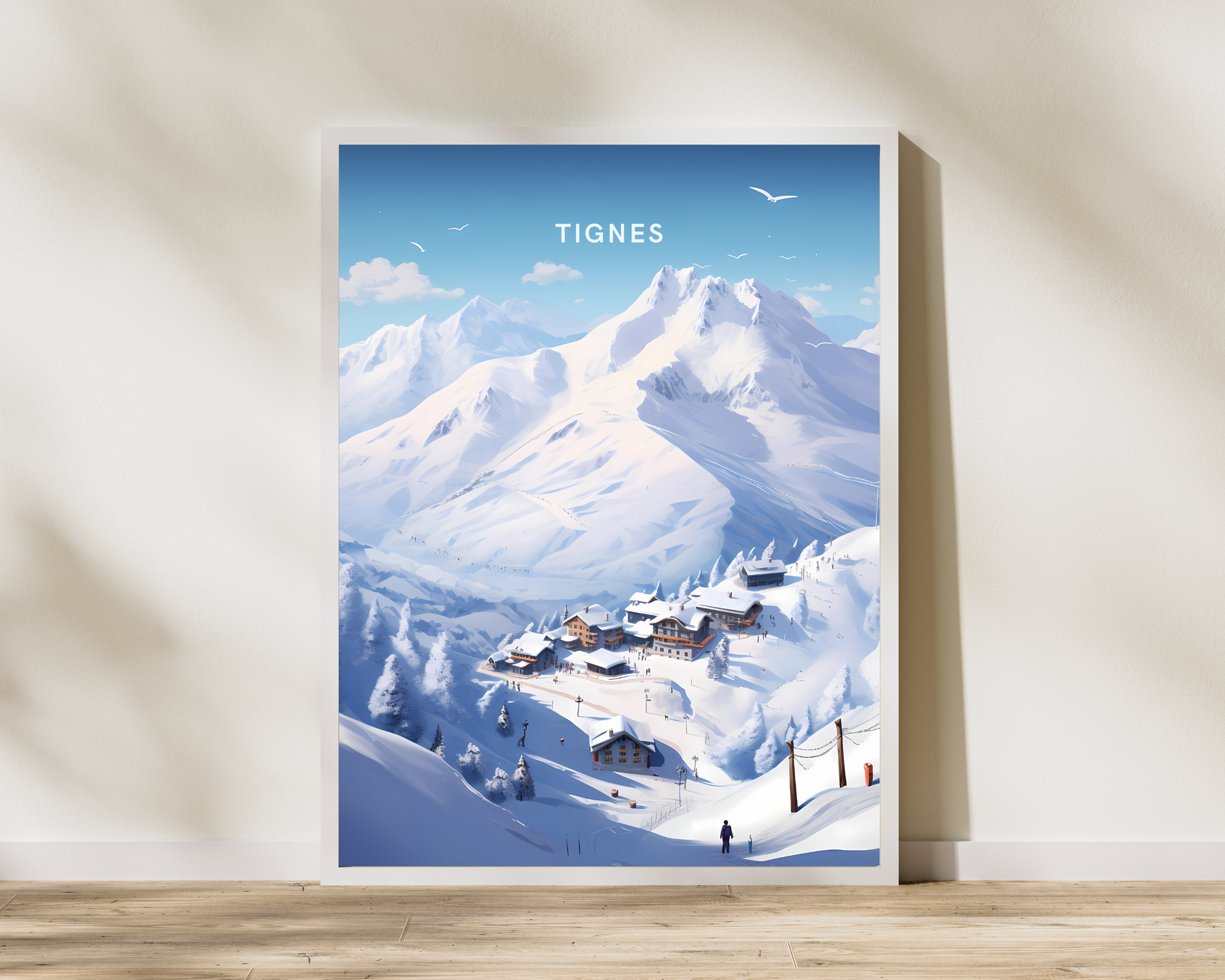 Tignes France Ski Alpine Travel Poster Print - Pitchers Design