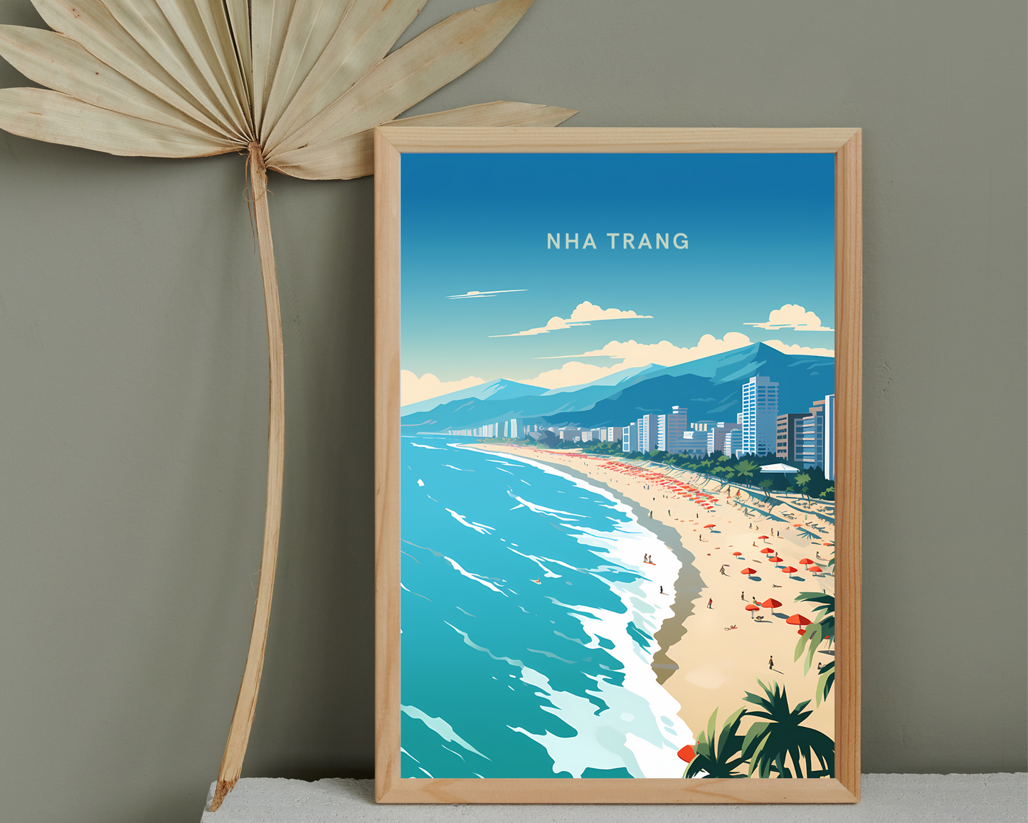 Coastal Beauty of Nha Trang Vietnam Travel Poster Print - Pitchers Design