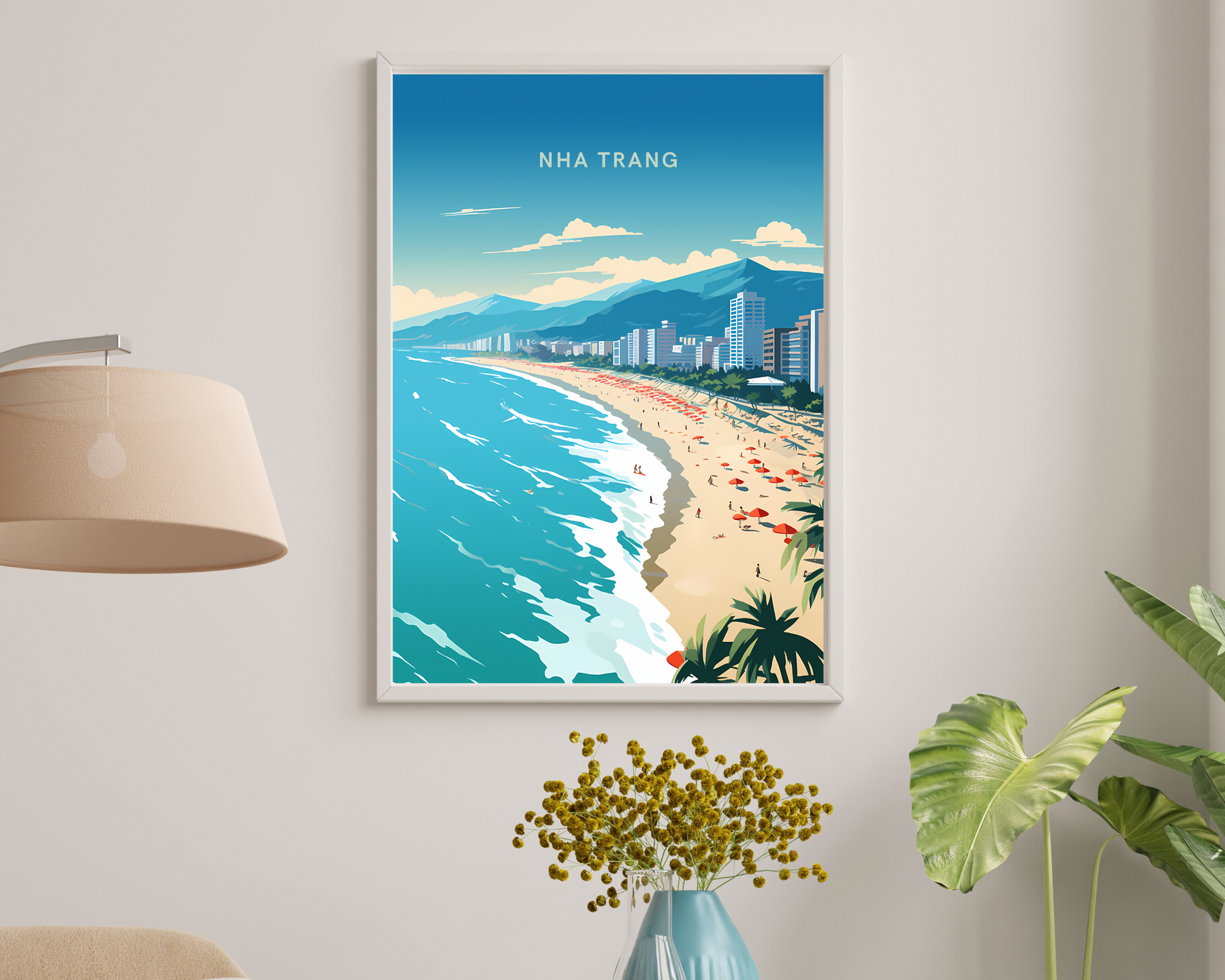 Coastal Beauty of Nha Trang Vietnam Travel Poster Print - Pitchers Design