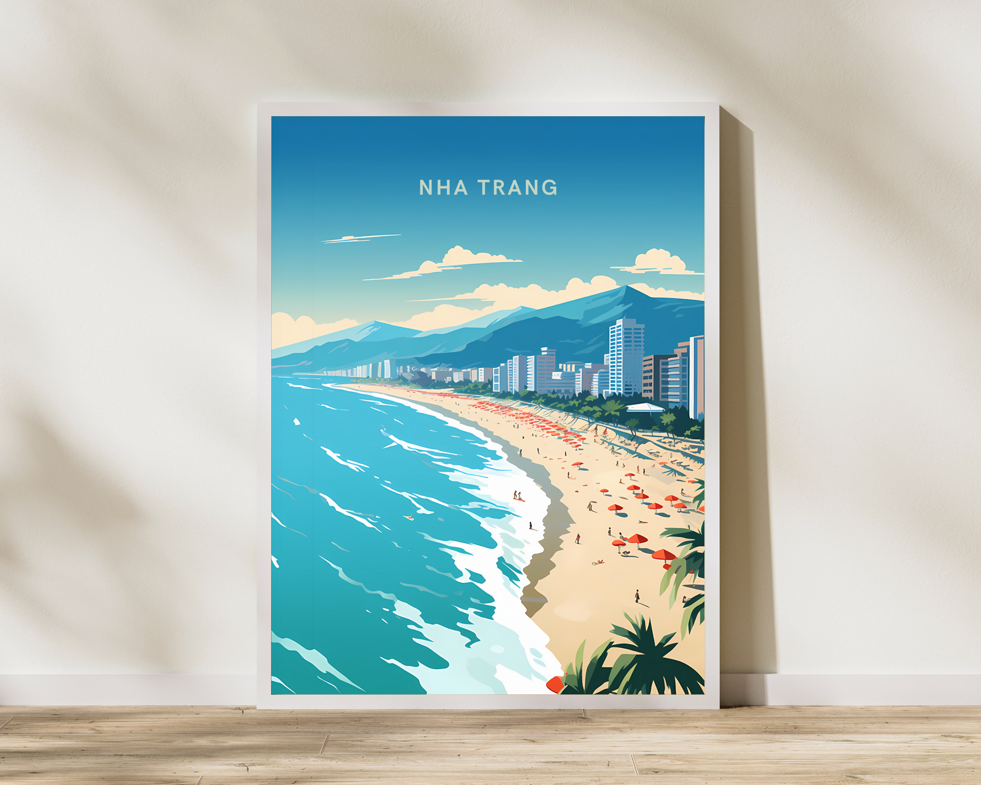 Coastal Beauty of Nha Trang Vietnam Travel Poster Print - Pitchers Design