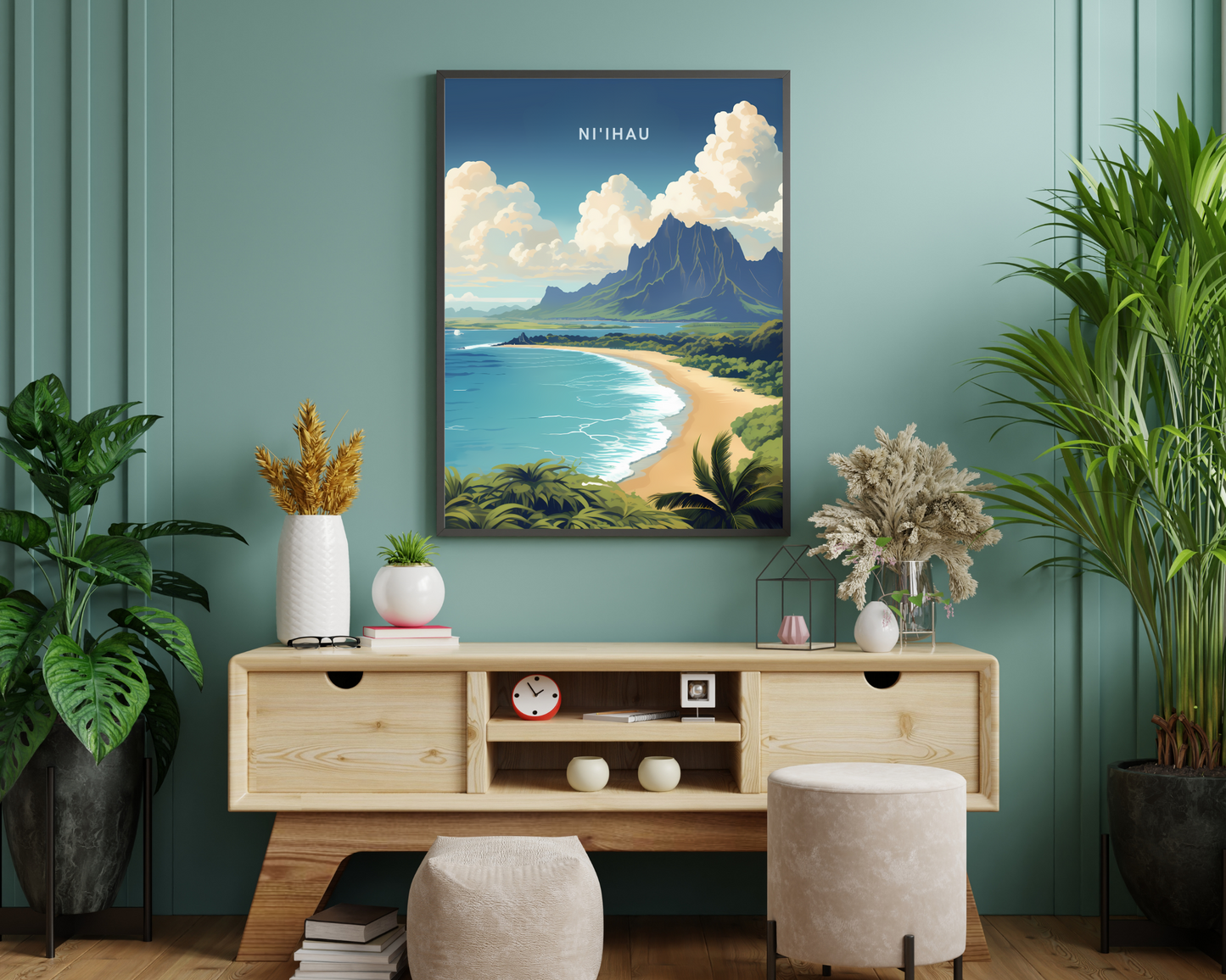 Ni'ihau Island Hawaii Travel Poster Print - Pitchers Design