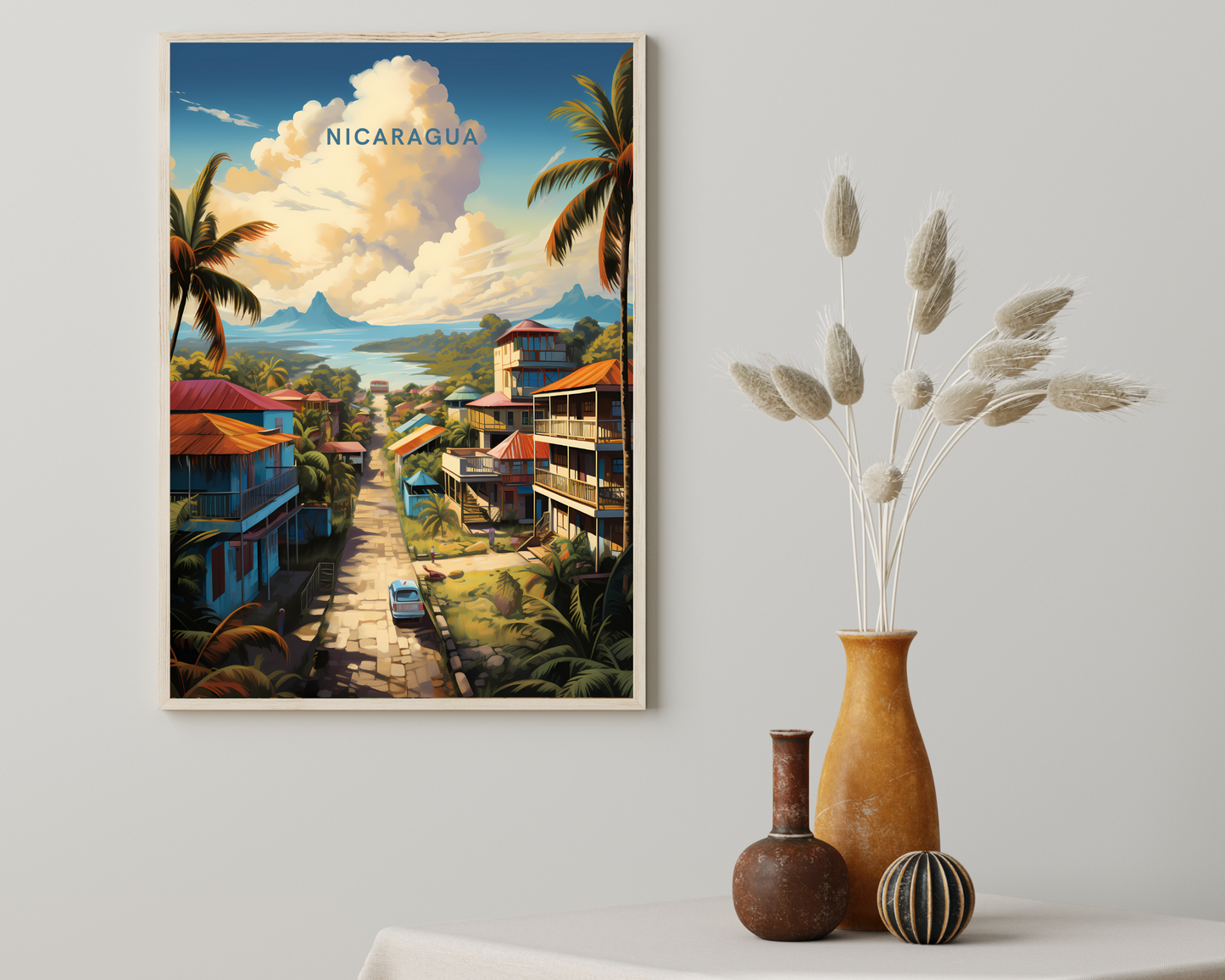 Nicaragua Travel Poster Print - Pitchers Design